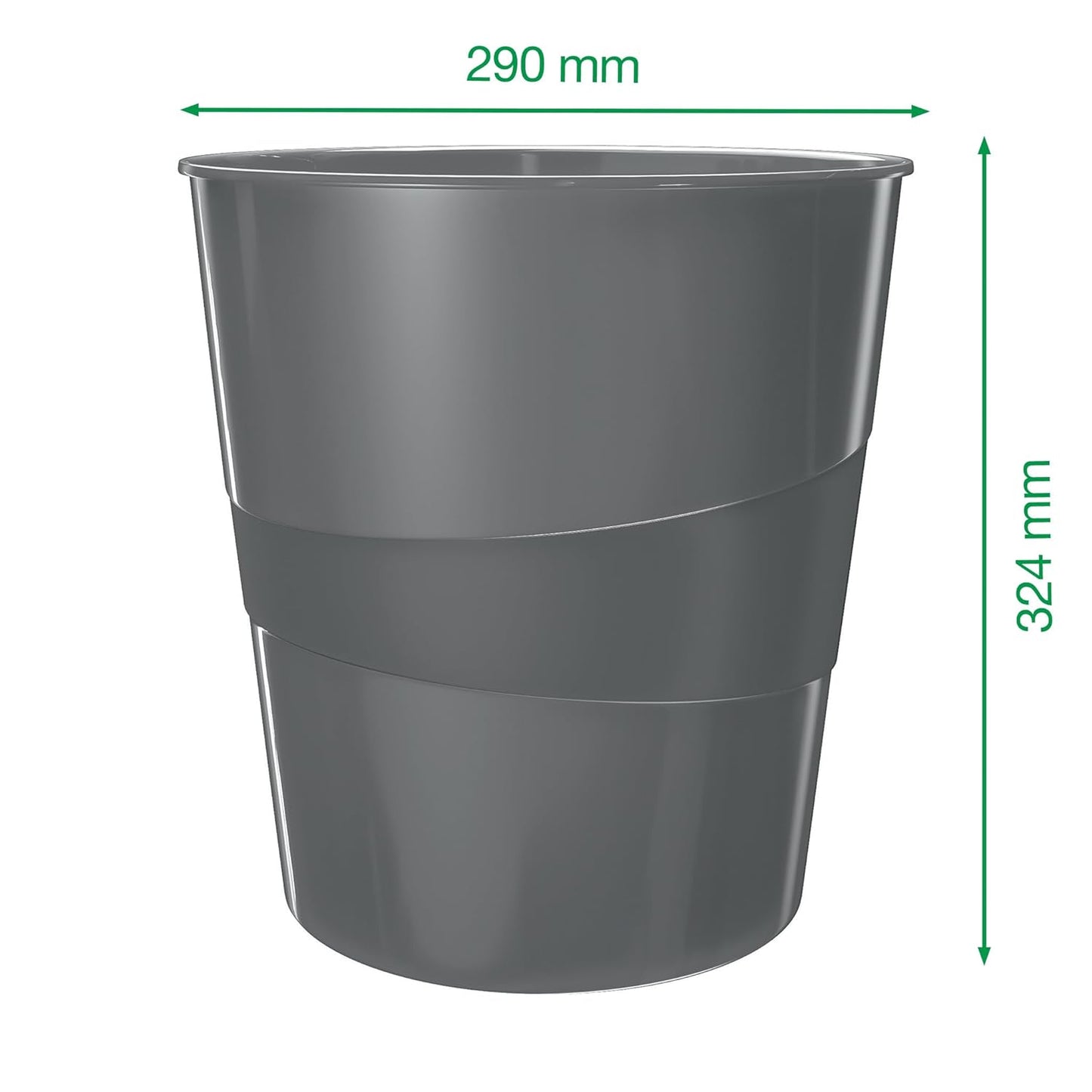 LEITZ Corbeille à papier WOW, en plastique, 15 litres, rouge - Cartouchify