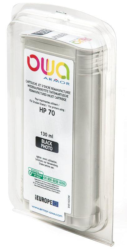 HP 70 - cartouche d'encre traceur remanufacturée OWA pour HP - Noir Photo - Cartouchify