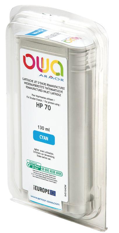 HP 70 - cartouche d'encre traceur remanufacturée OWA pour HP - Cyan - Cartouchify