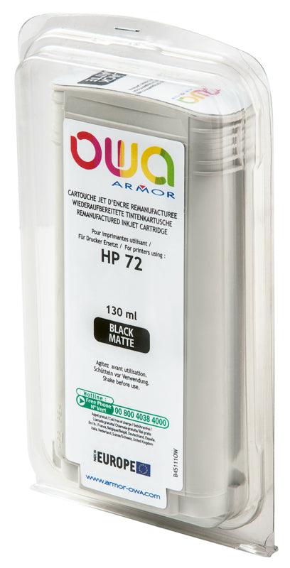 HP 72 - cartouche d'encre traceur remanufacturée OWA pour HP - Noir Mat - Cartouchify