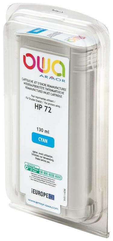 Image du hp 72 - cartouche d'encre traceur remanufacturée owa pour hp - cyan