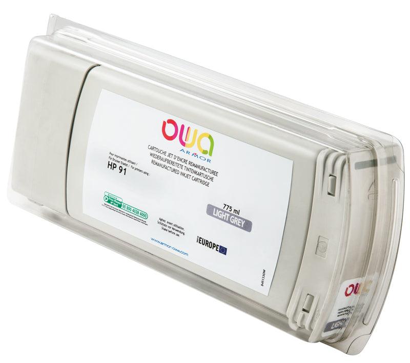 HP 91 - cartouche d'encre traceur remanufacturée OWA pour HP - Gris Clair - Cartouchify