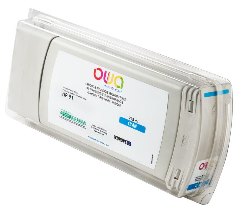 HP 91 - cartouche d'encre traceur remanufacturée OWA pour HP - Cyan - Cartouchify