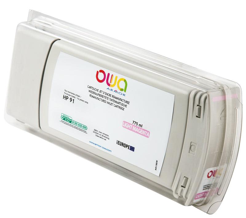 HP 91 - cartouche d'encre traceur remanufacturée OWA pour HP - Magenta Clair - Cartouchify