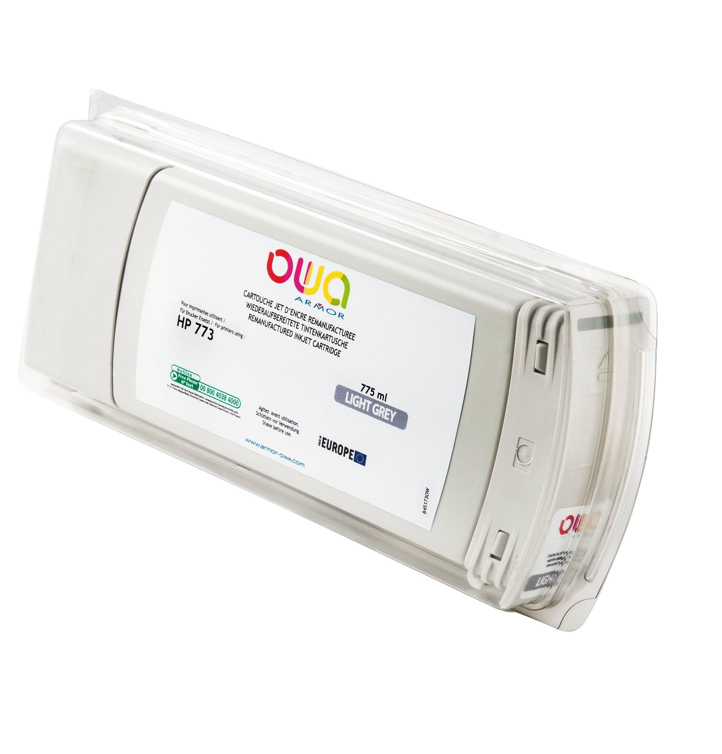 HP 773 - cartouche d'encre traceur remanufacturée OWA pour HP - Gris Clair - Cartouchify