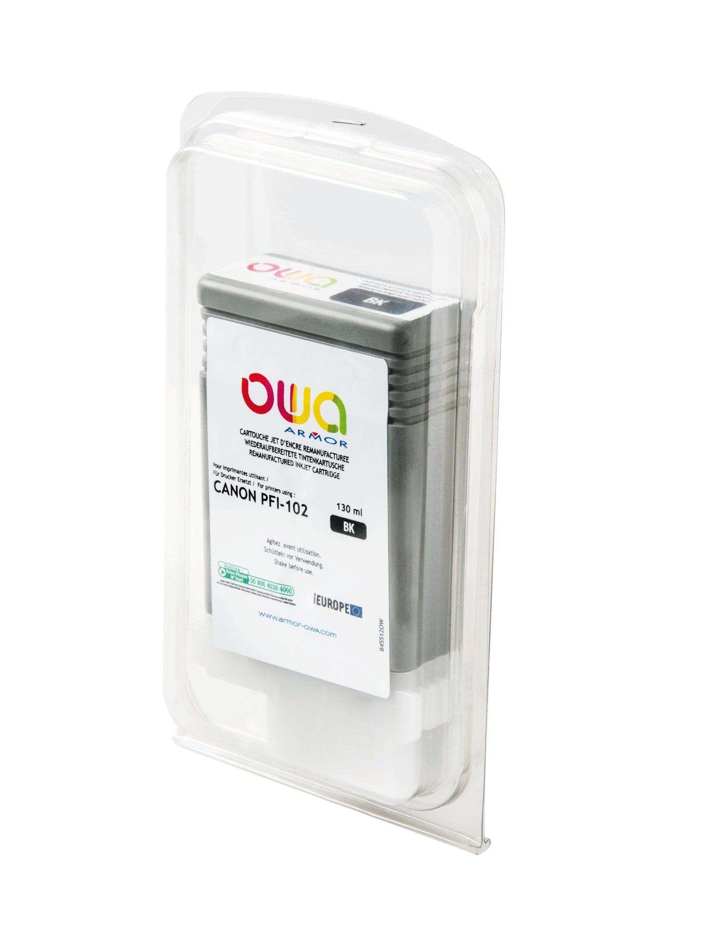 CANON PFI-102 - cartouche d'encre traceur remanufacturée OWA pour CANON - Noir - Cartouchify