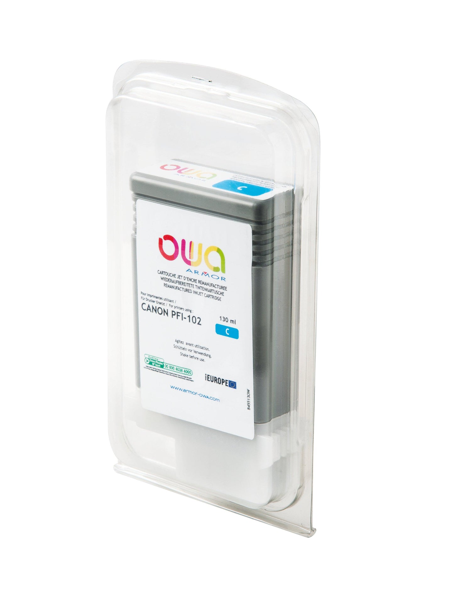 CANON PFI-102 - cartouche d'encre traceur remanufacturée OWA pour CANON - Cyan - Cartouchify