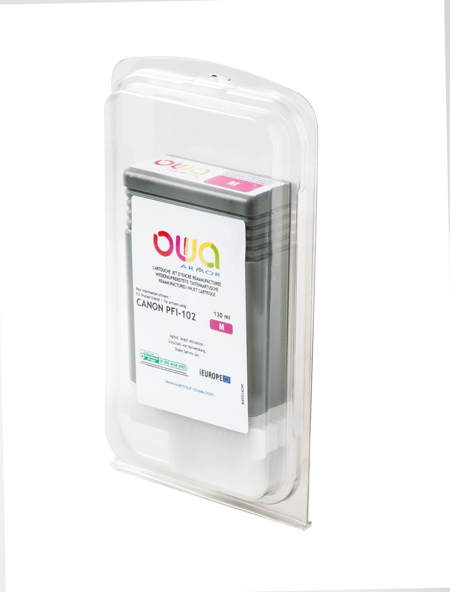 CANON PFI-102 - cartouche d'encre traceur remanufacturée OWA pour CANON - Magenta - Cartouchify