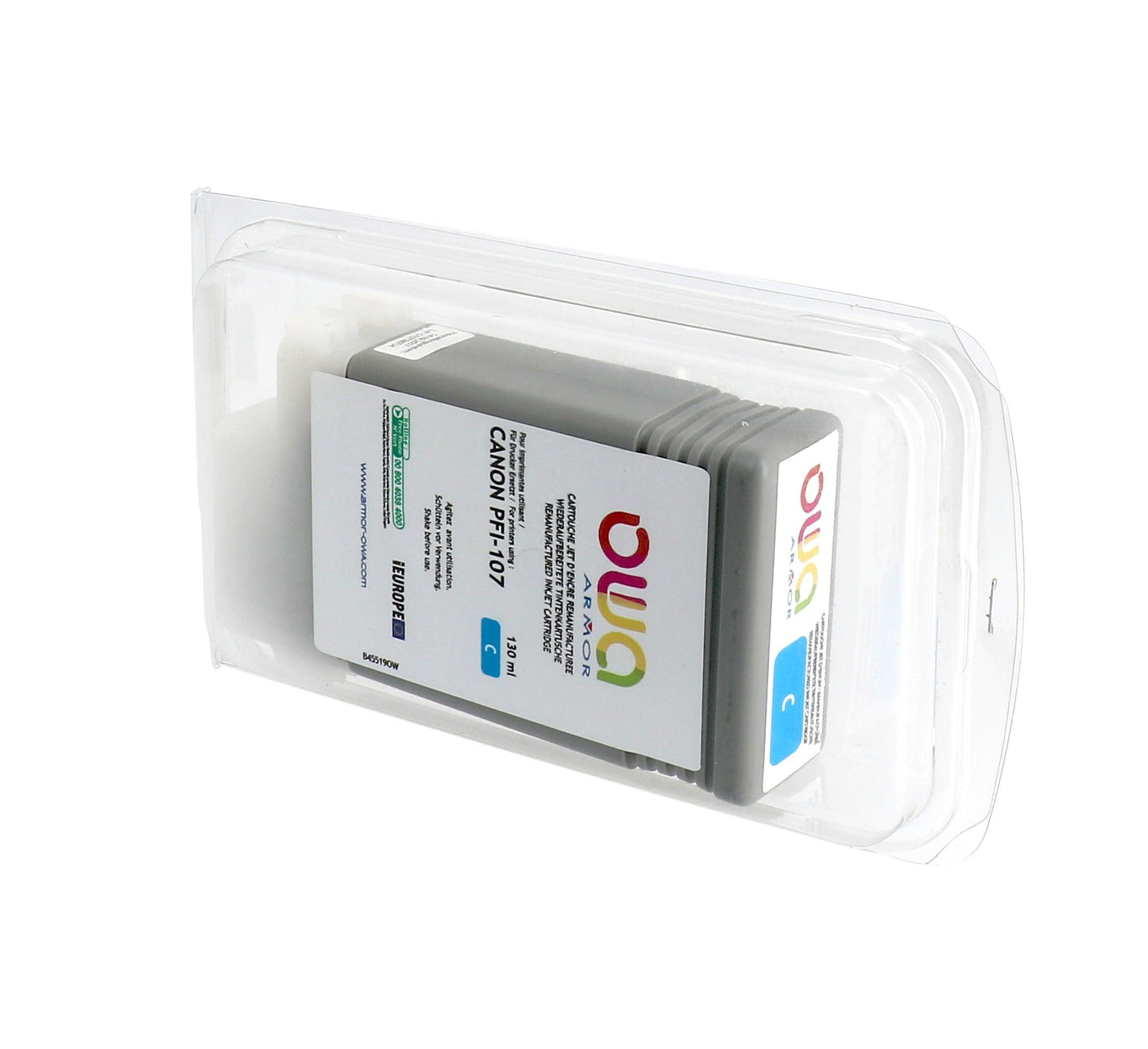 CANON PFI-107 - cartouche d'encre traceur remanufacturée OWA pour CANON - Cyan - Cartouchify