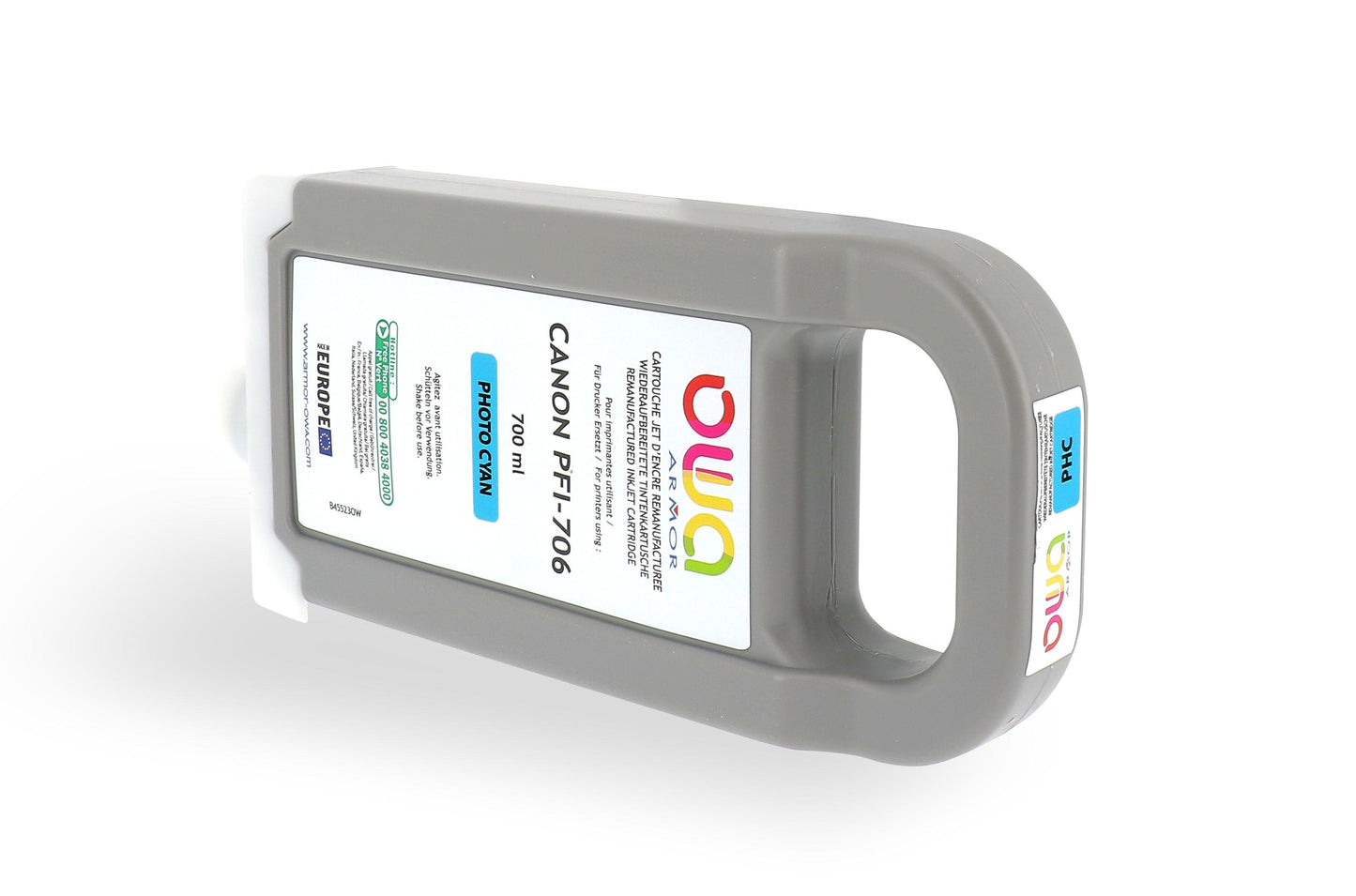 CANON PFI-706 - cartouche d'encre traceur remanufacturée OWA pour CANON - Cyan Clair - Cartouchify