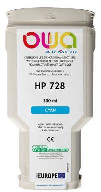 HP 728 - cartouche d'encre traceur remanufacturée OWA pour HP - Cyan - Cartouchify