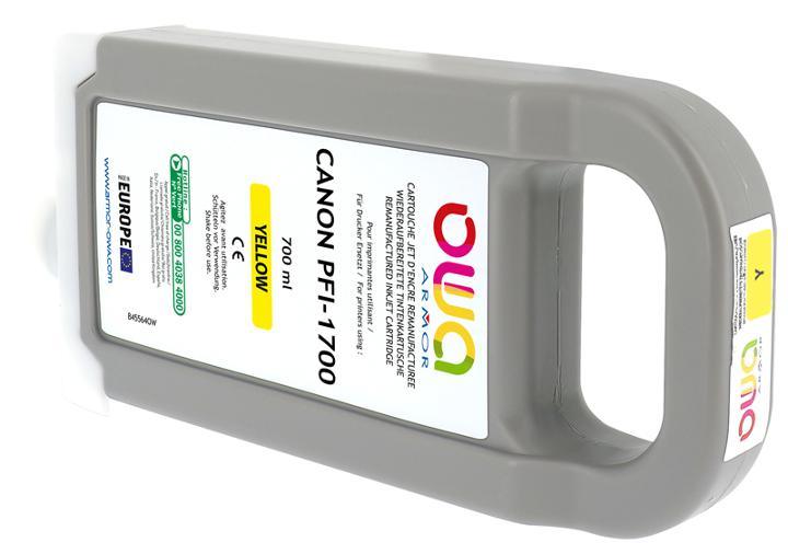CANON PFI-1700 - cartouche d'encre traceur remanufacturée OWA pour CANON - Jaune - Cartouchify