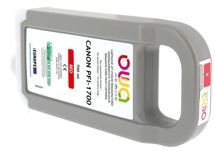 CANON PFI-1700 - cartouche d'encre traceur remanufacturée OWA pour CANON - Rouge - Cartouchify