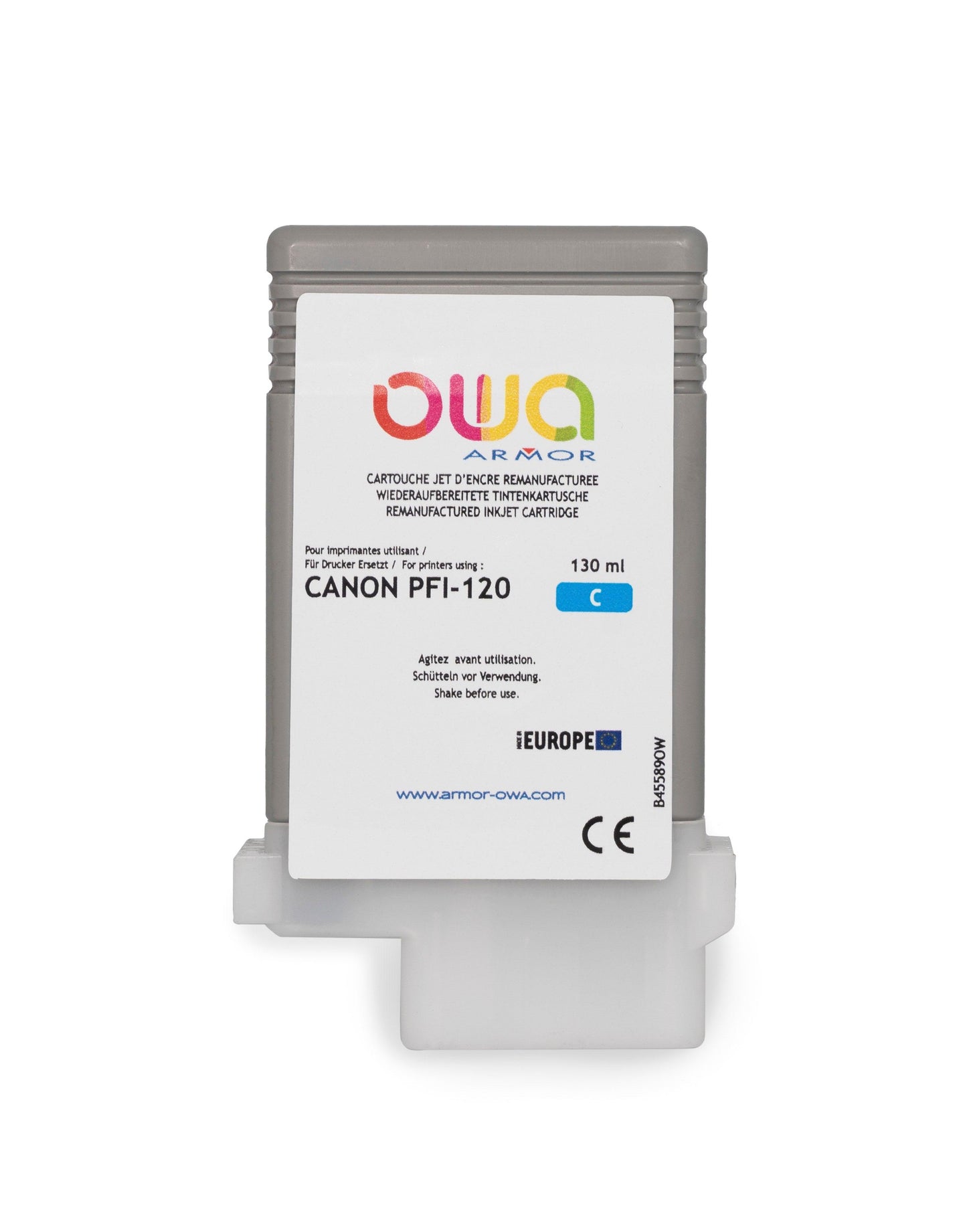 CANON PFI-120 - cartouche d'encre traceur remanufacturée OWA pour CANON - Cyan - Cartouchify