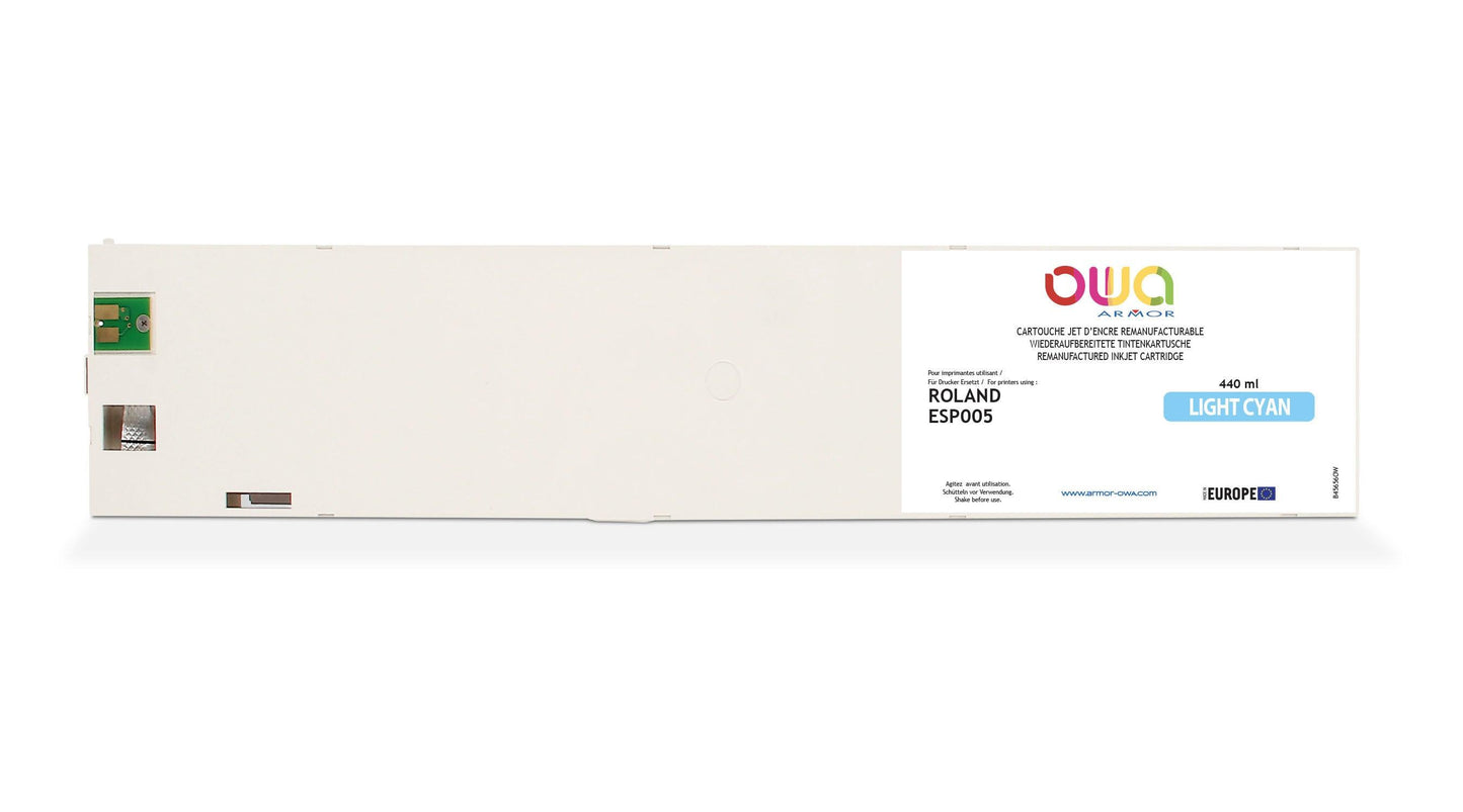 ROLAND ESP - cartouche d'encre traceur remanufacturable OWA pour ROLAND - Cyan Clair - Cartouchify