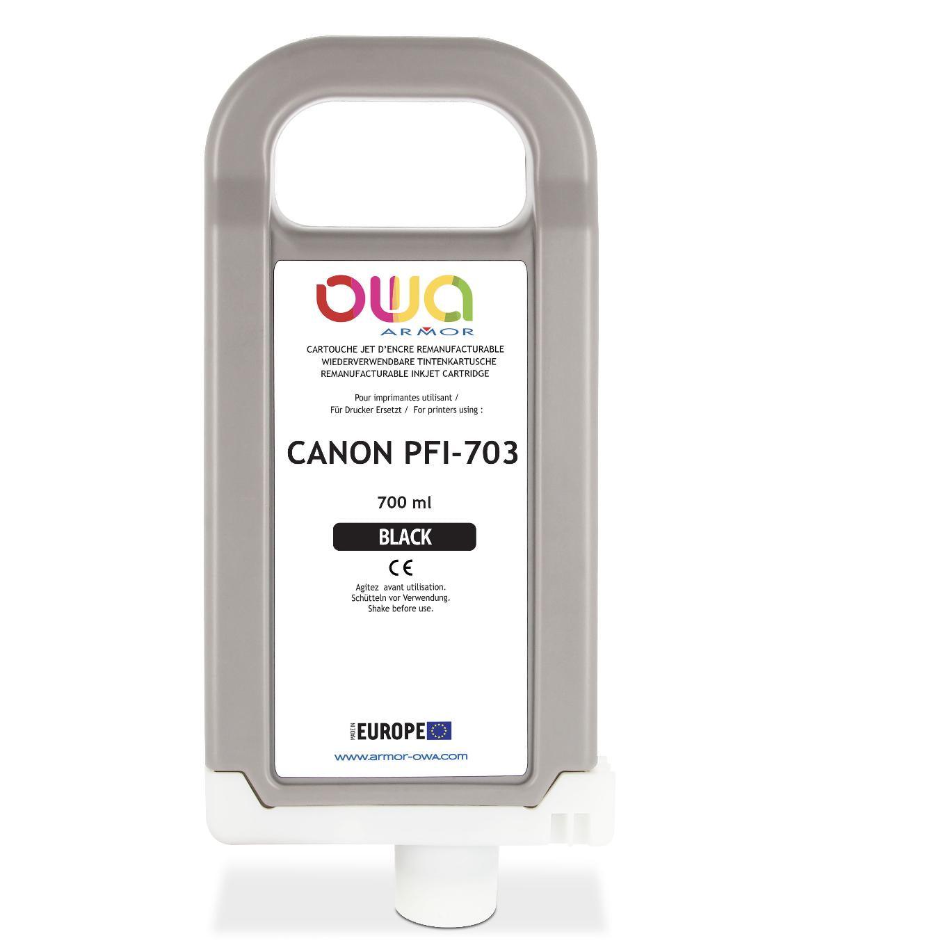 CANON PFI-703 - cartouche d'encre traceur remanufacturable OWA pour CANON - Noir - Cartouchify