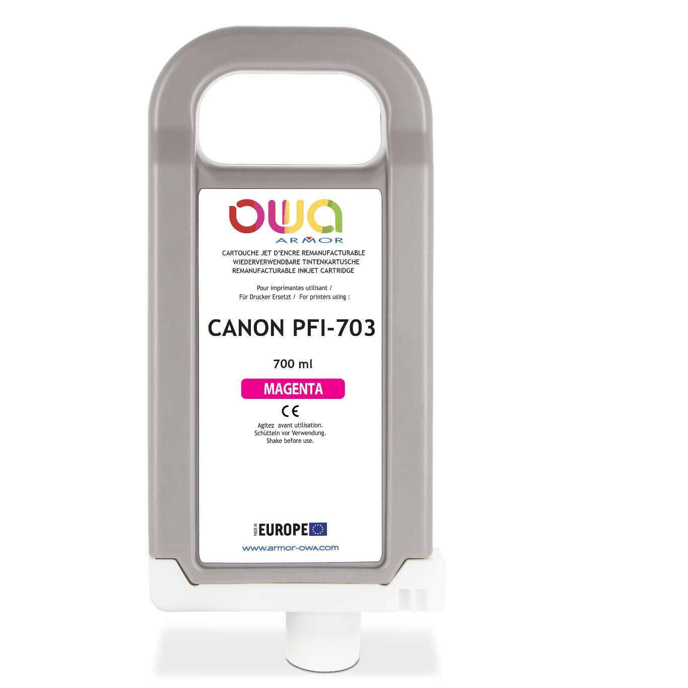 CANON PFI-703 - cartouche d'encre traceur remanufacturable OWA pour CANON - Magenta - Cartouchify
