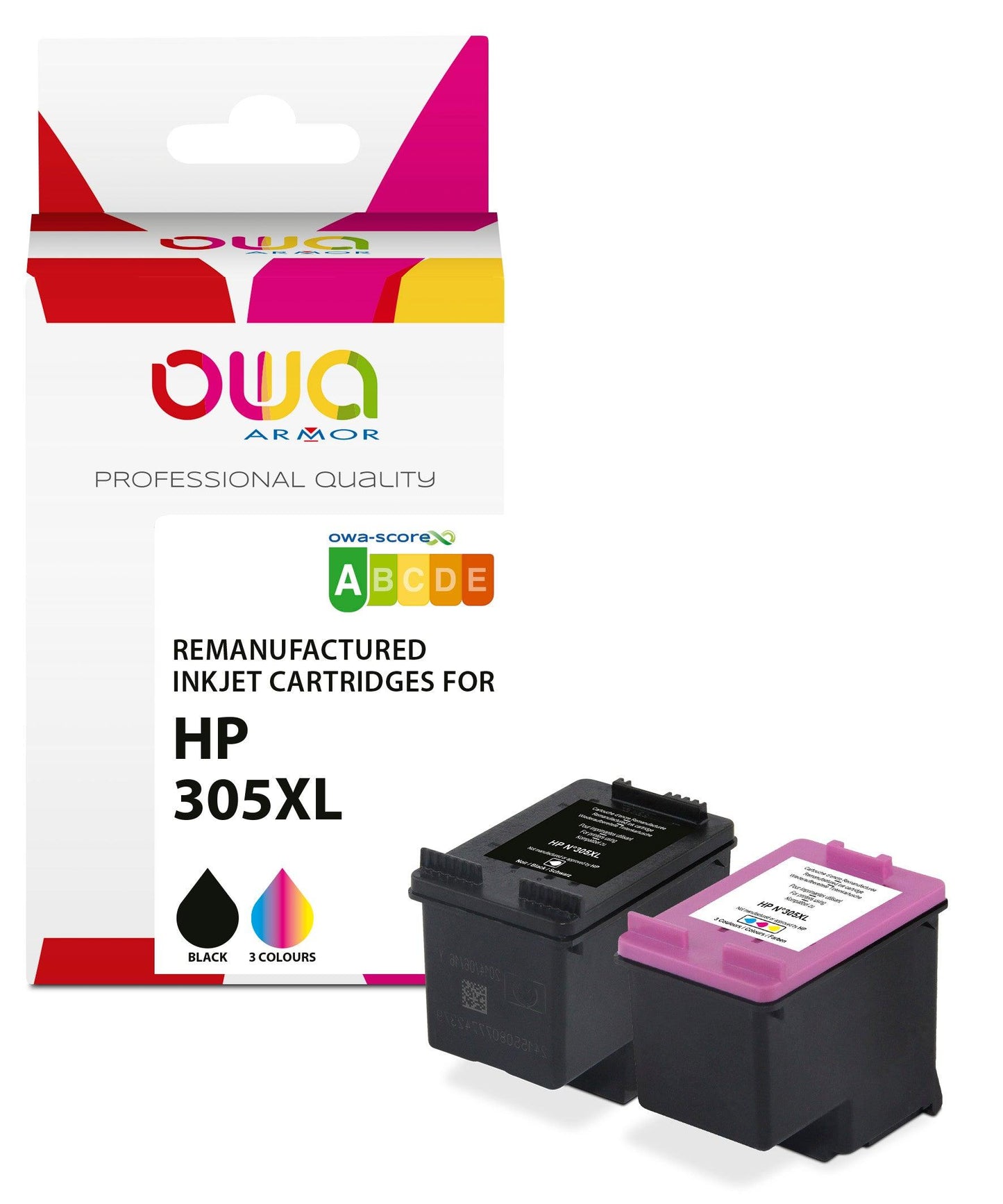 Pack2 - HP 305XL - cartouches d'encre remanufacturées OWA pour HP - 1x Noir 1x 3 Couleurs - Cartouchify