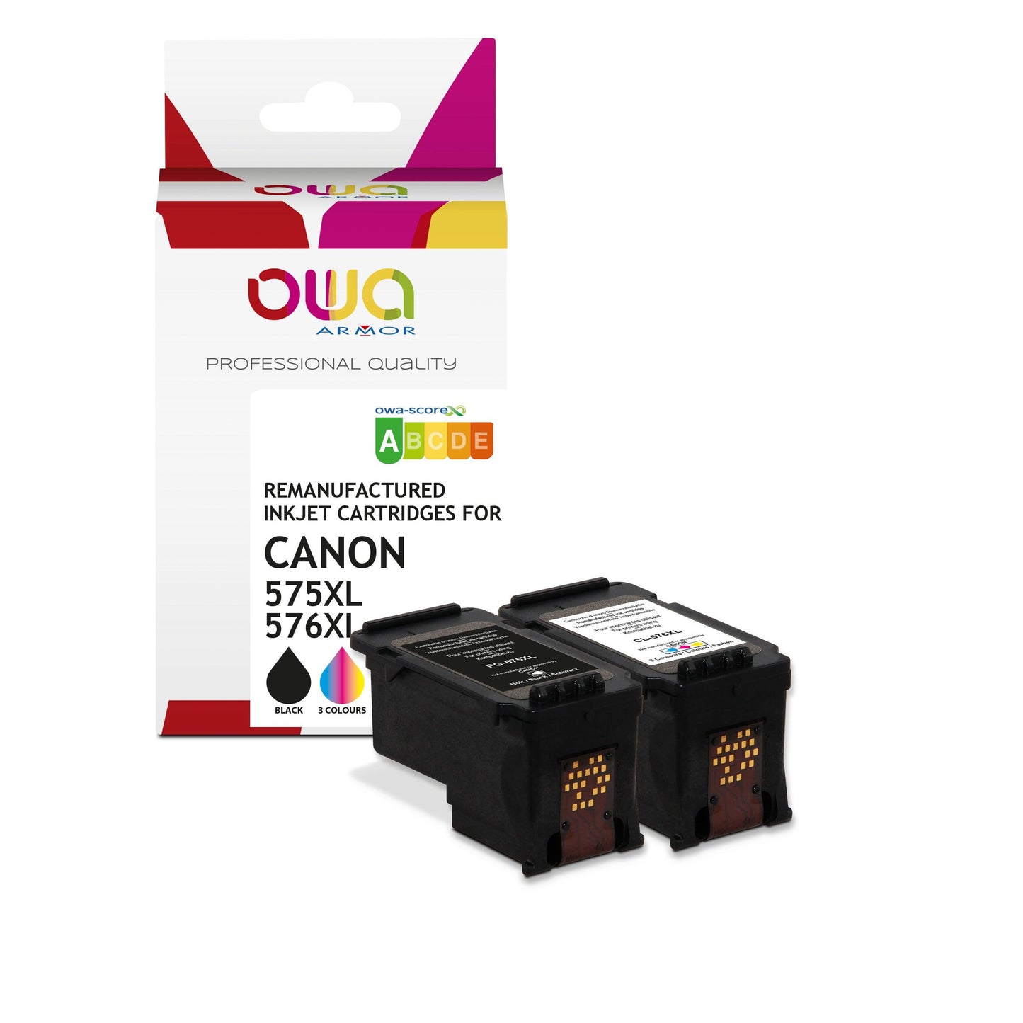 Pack2 - CANON PG-575 XL CL-576 XL - cartouche d'encre remanufacturée OWA pour CANON - 1x Noir 1x 3 Couleurs - Cartouchify