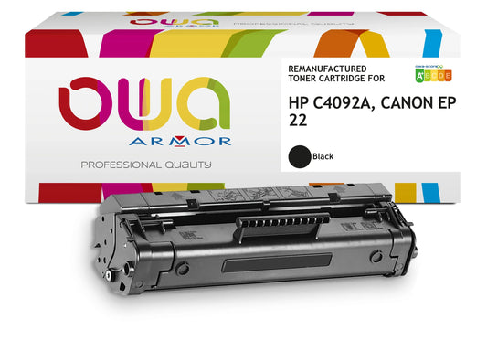 HP C4092A, CANON EP-22 - Cartouche laser compatible - Noir - Cartouchify