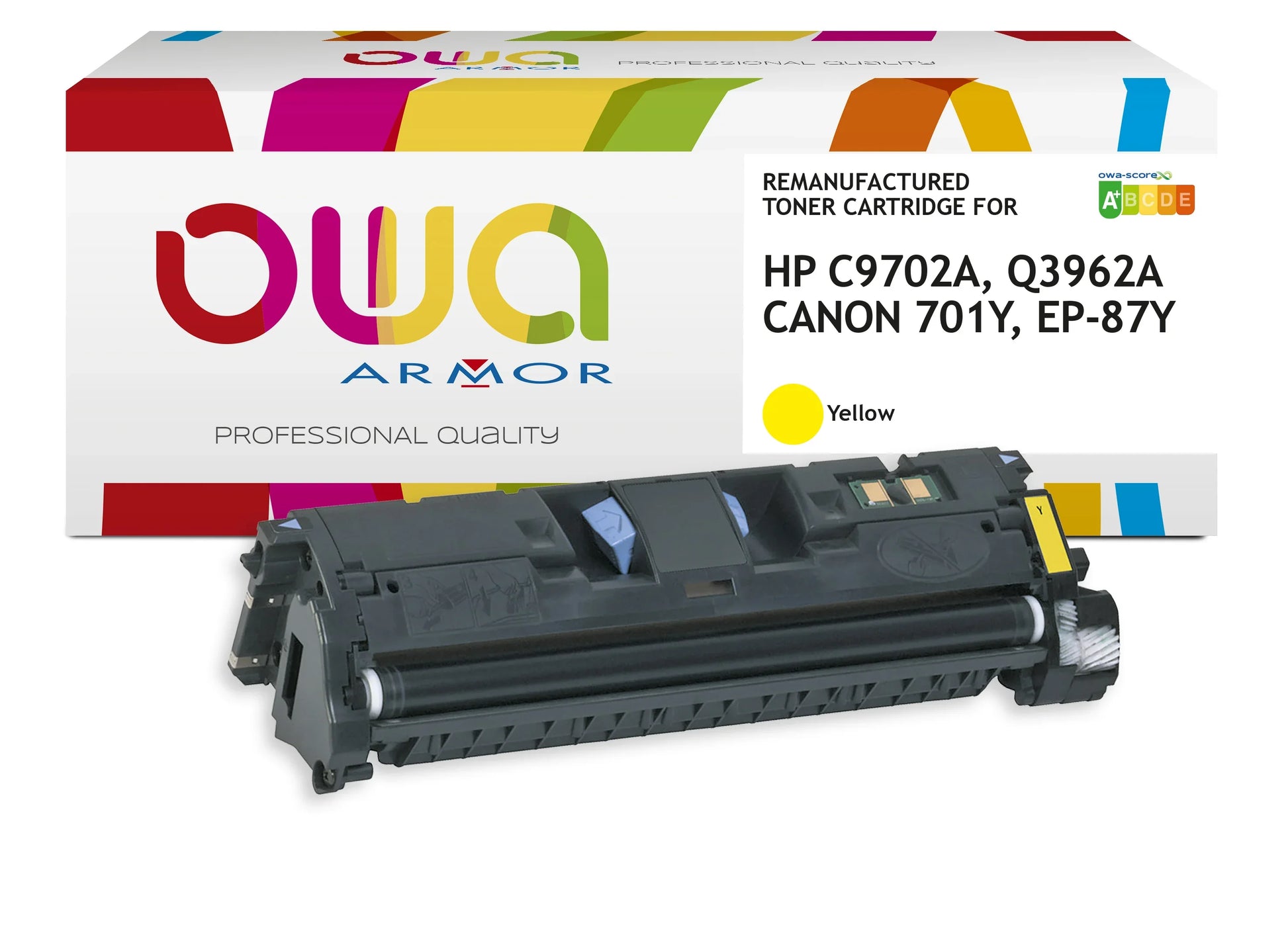HP C9702A, Q3962A, CANON 701Y, EP-87Y - Cartouche laser compatible - Jaune - Cartouchify