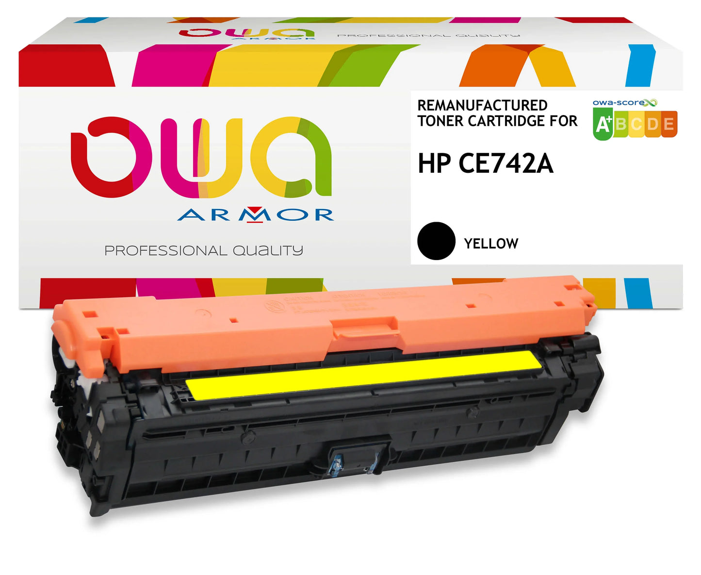 HP CE742A - Cartouche laser compatible - Jaune - Cartouchify