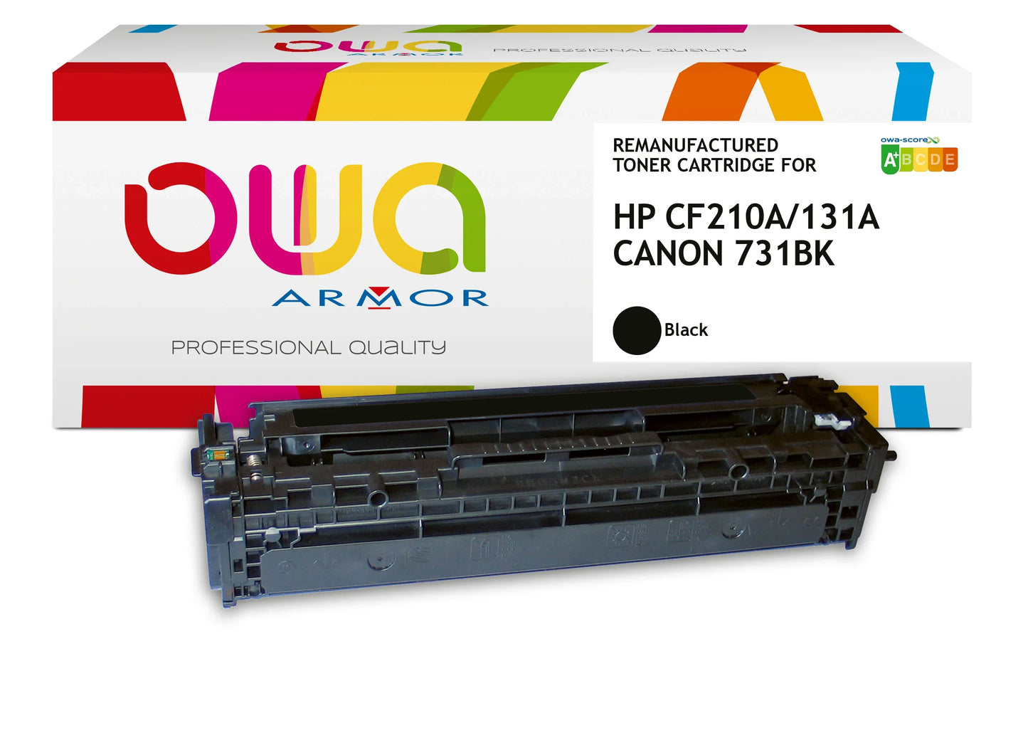 CANON 731BK, HP CF210A - toner remanufacturé OWA pour HP et CANON - Noir - Cartouchify