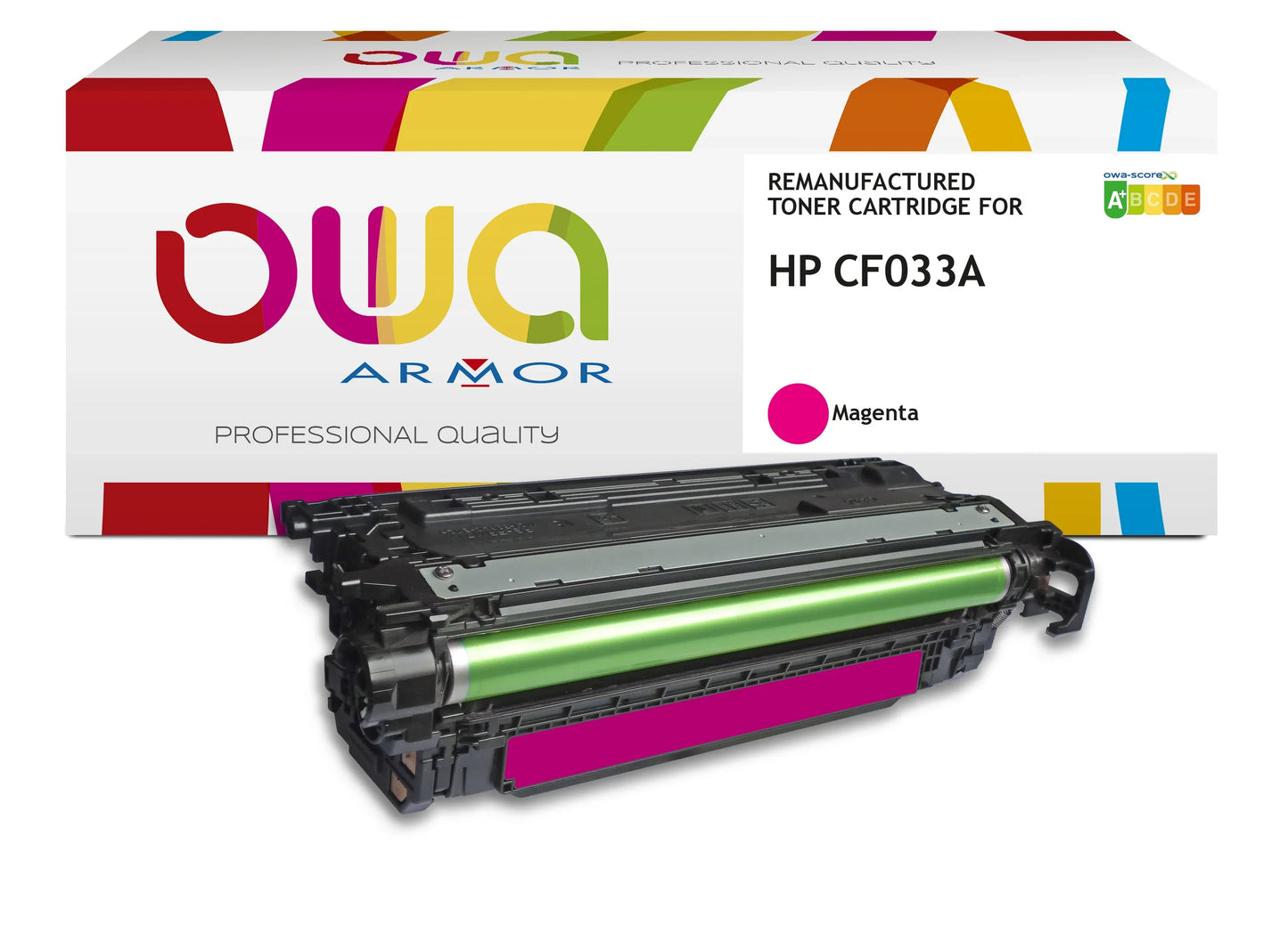 HP CF033A - toner remanufacturé OWA pour HP - Magenta - Cartouchify
