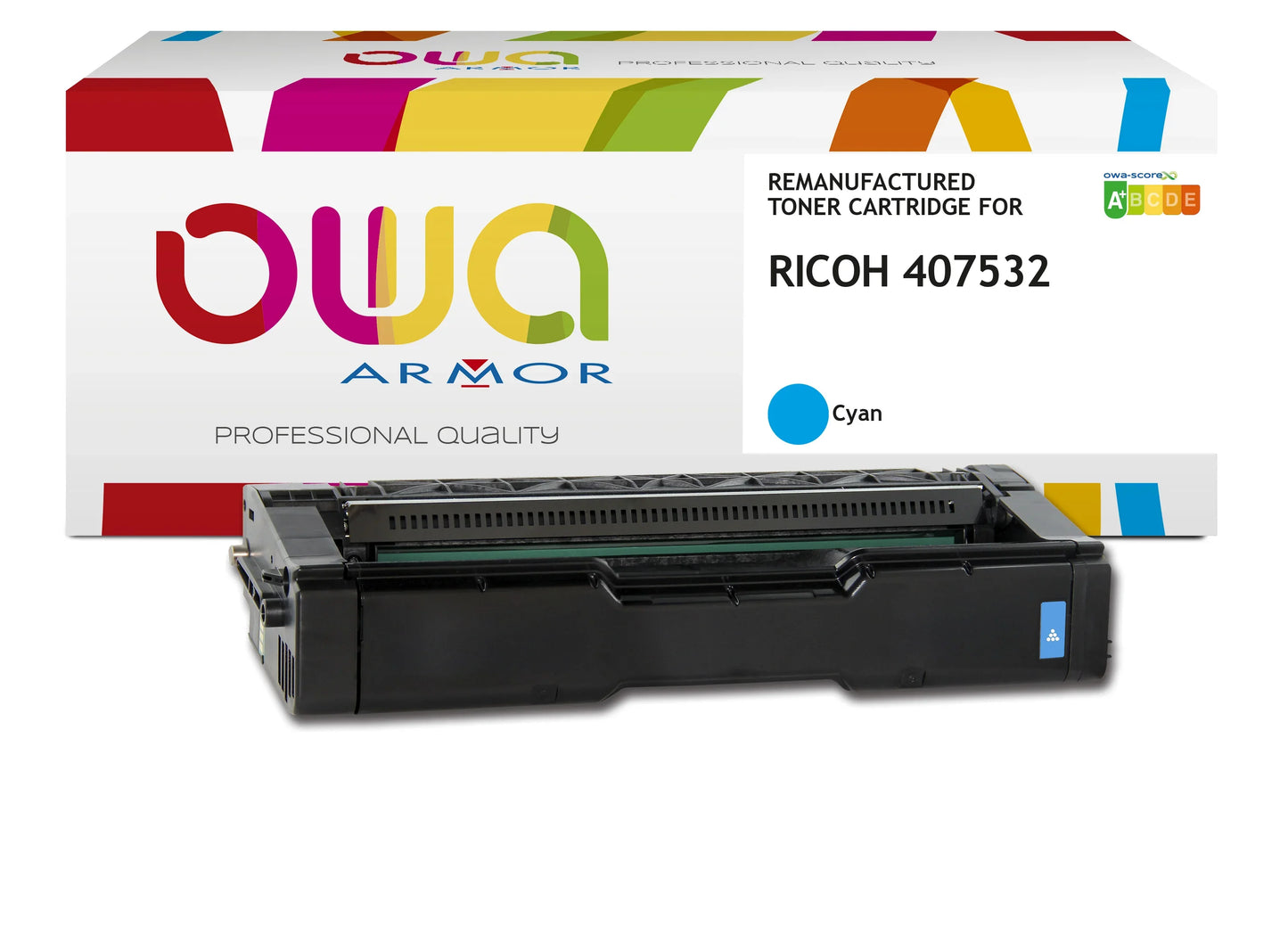 RICOH 407532 - toner remanufacturé OWA pour RICOH - Cyan - Cartouchify