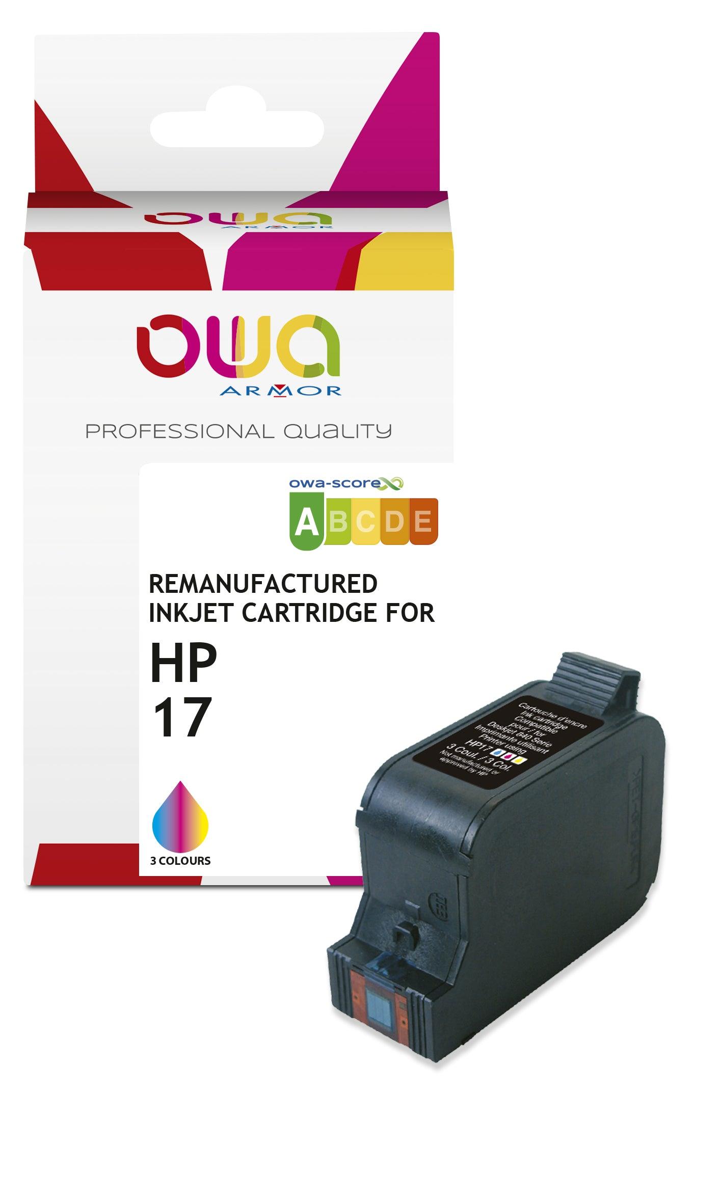 Image du hp 17 - cartouche d'encre remanufacturée owa pour hp - 3 couleurs