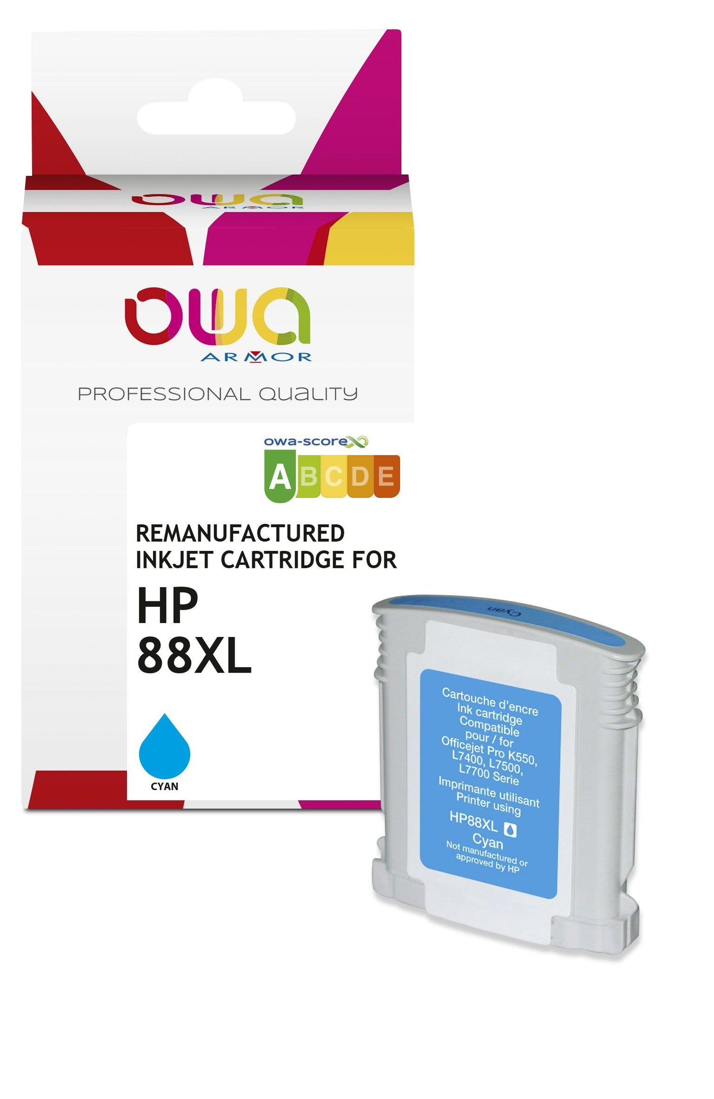 HP 88XL - cartouche d'encre remanufacturée OWA pour HP - haute capacité - Cyan - Cartouchify