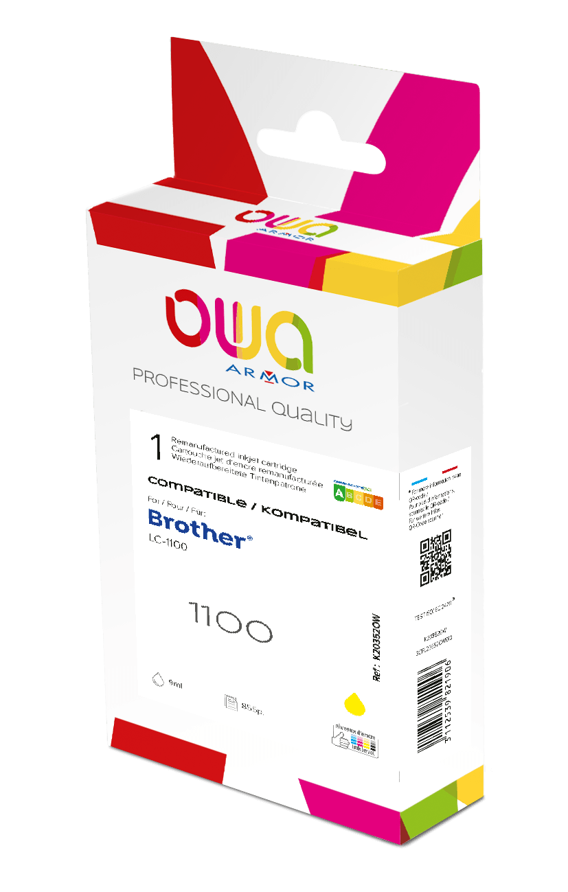 BROTHER LC1100 - cartouche d'encre remanufacturée OWA pour BROTHER - Jaune - Cartouchify