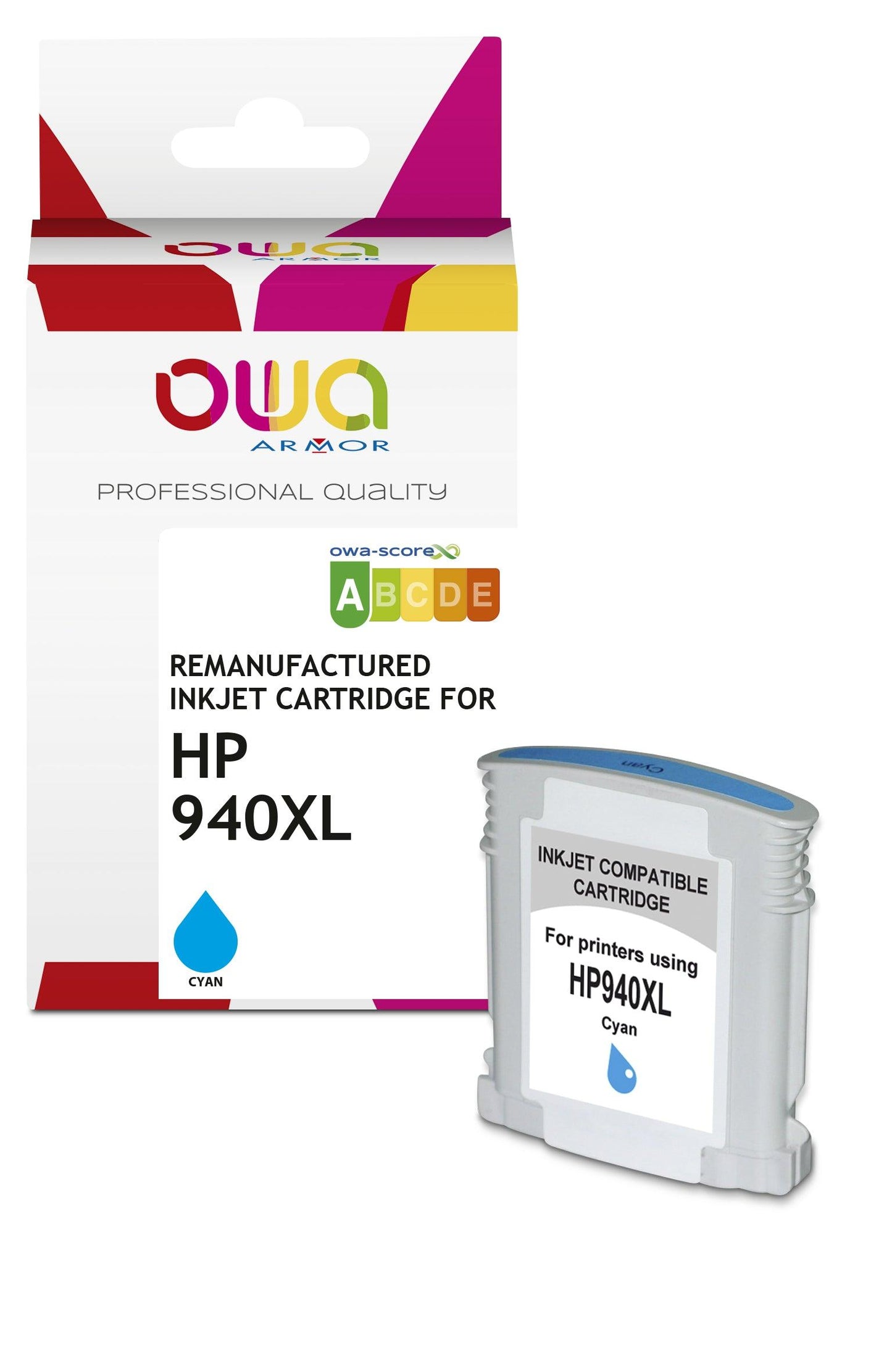 HP 940XL - cartouche d'encre remanufacturée OWA pour HP - haute capacité - Cyan - Cartouchify