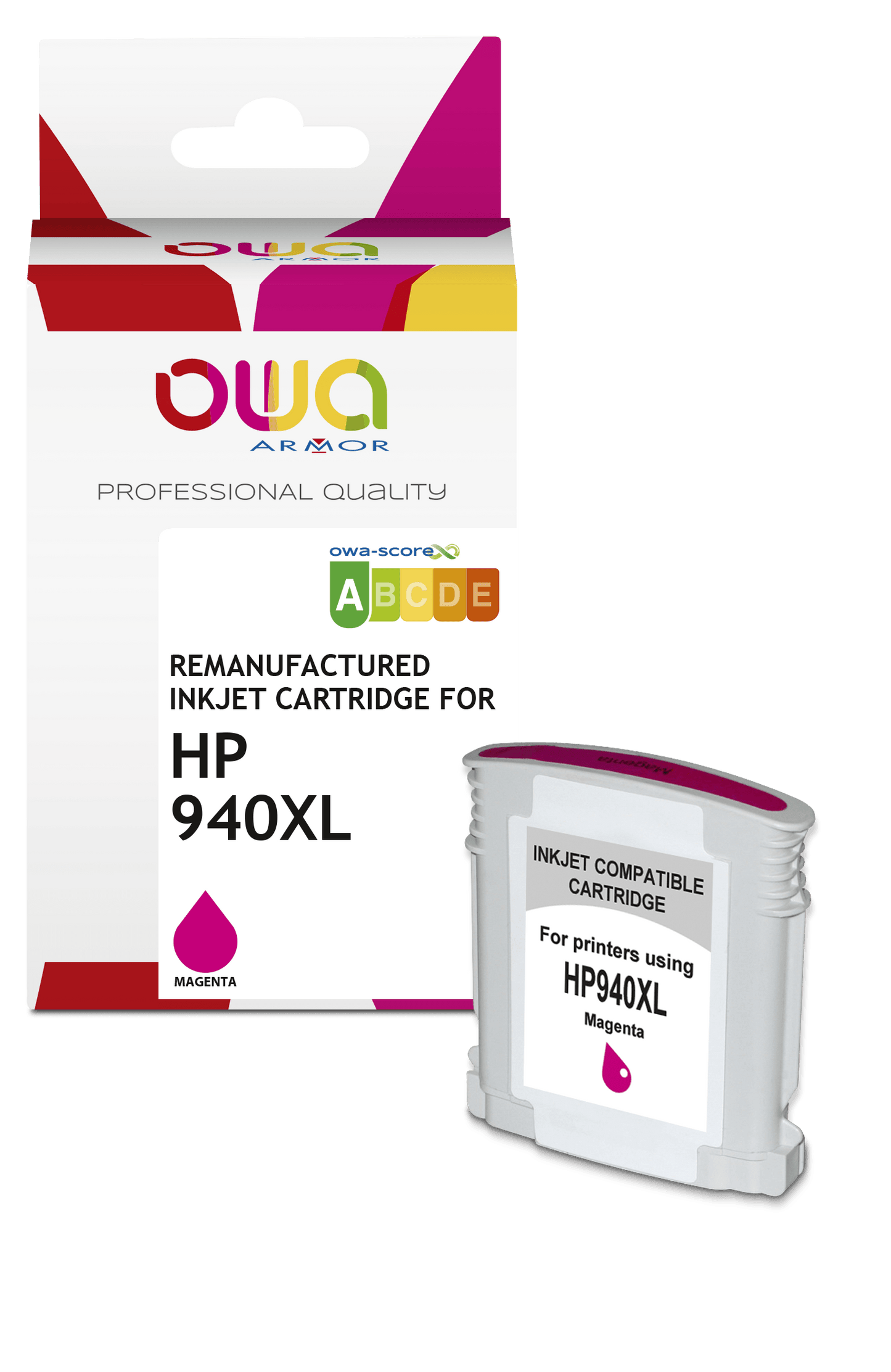 HP 940XL - cartouche d'encre remanufacturée OWA pour HP - haute capacité - Magenta - Cartouchify