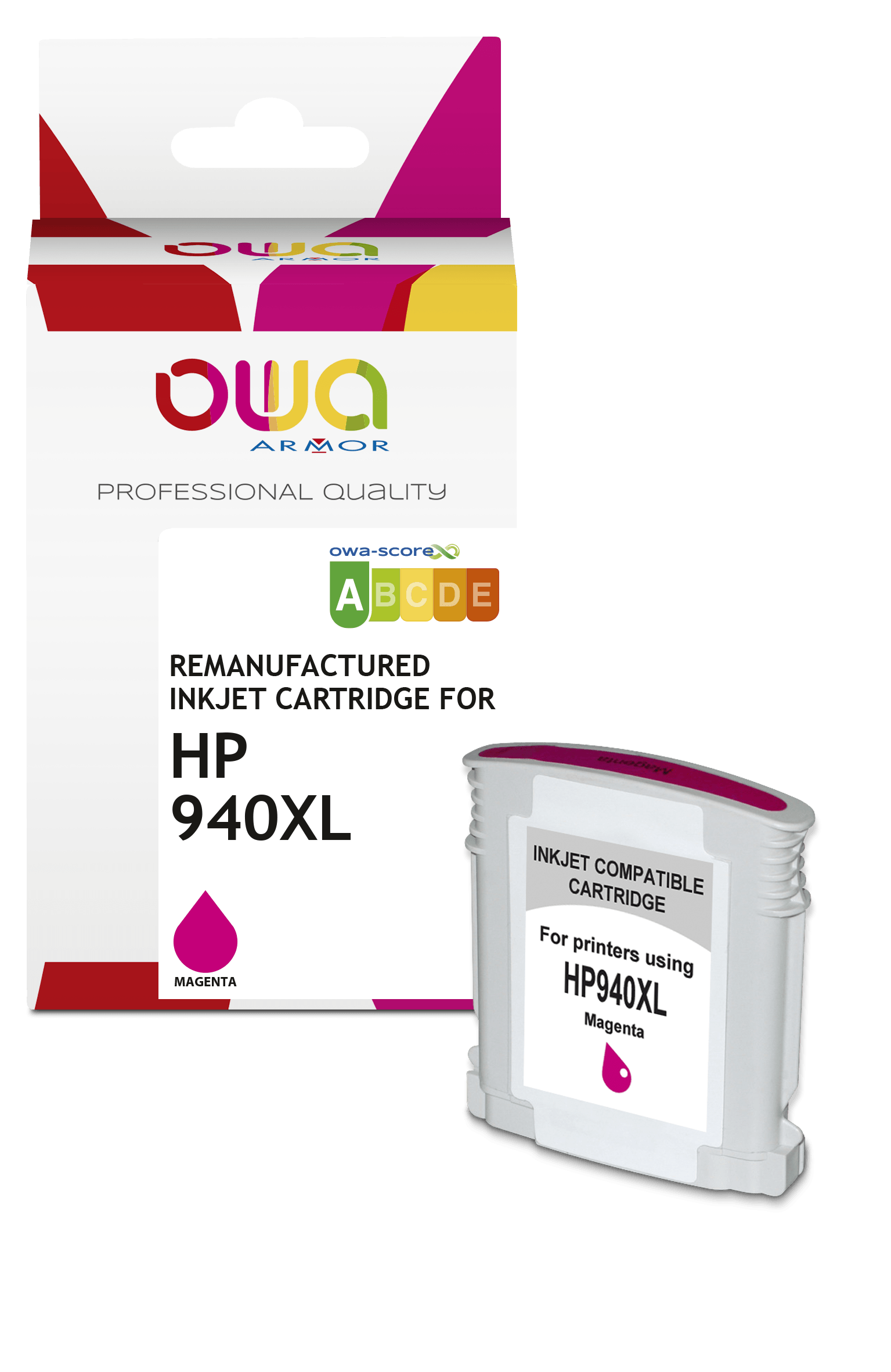 HP 940XL - cartouche d'encre remanufacturée OWA pour HP - haute capacité - Magenta - Cartouchify