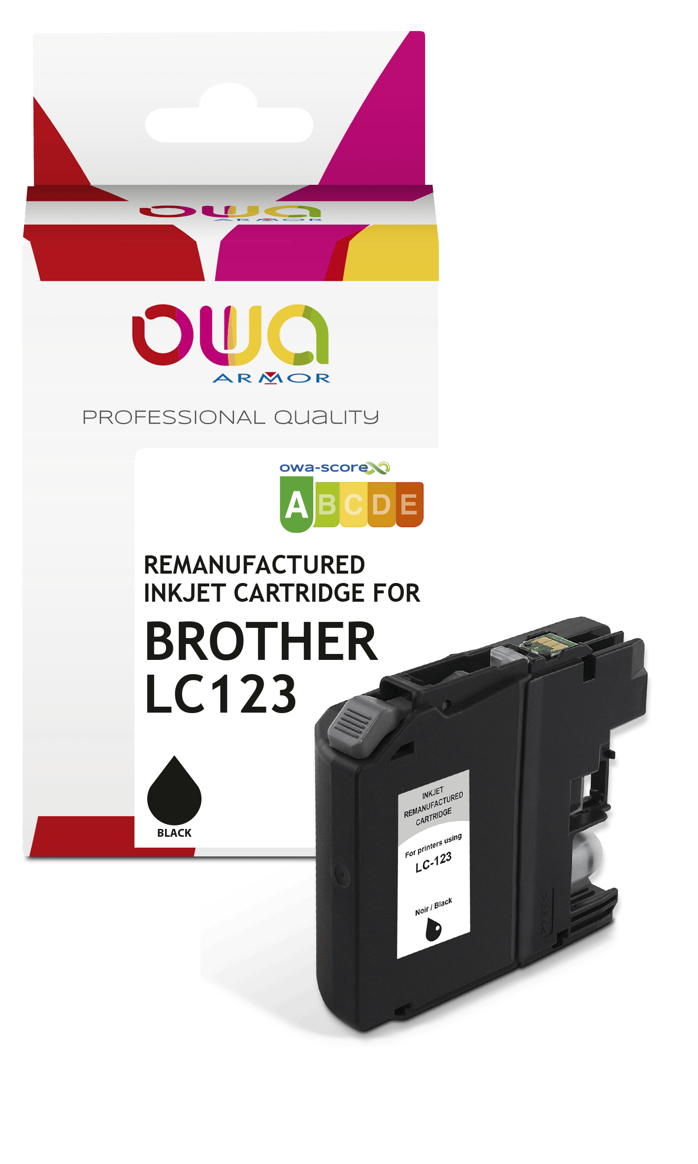 BROTHER LC123 - cartouche d'encre remanufacturée OWA pour BROTHER - Noir - Cartouchify