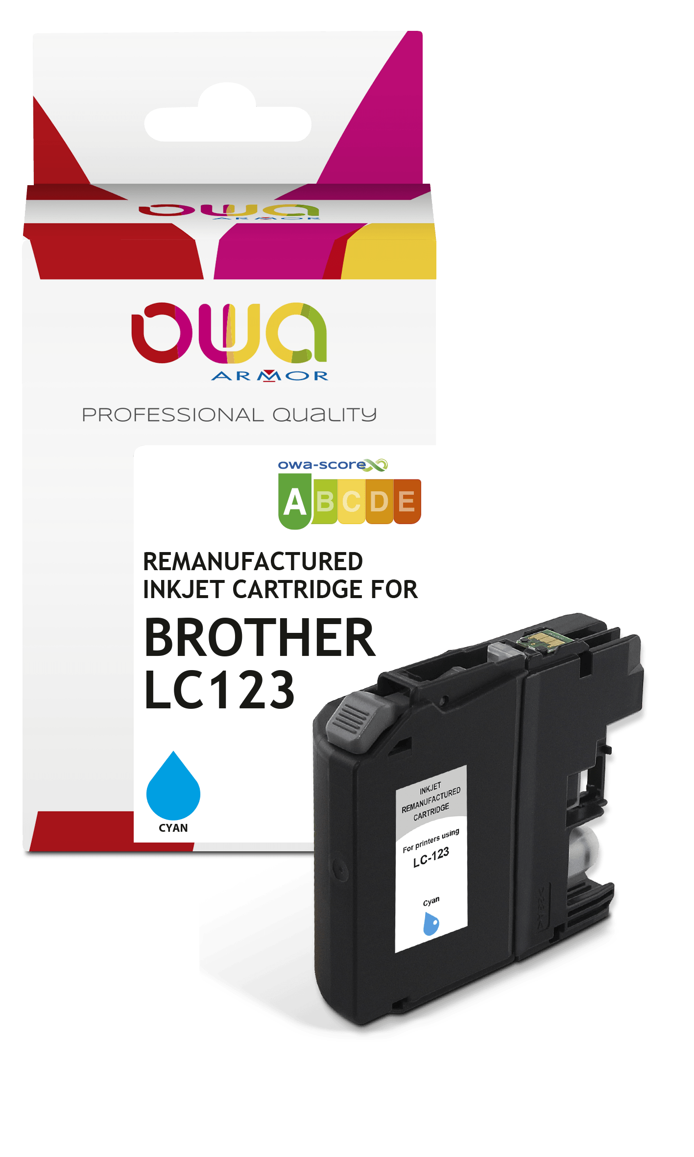 BROTHER LC123 - cartouche d'encre remanufacturée OWA pour BROTHER - Cyan - Cartouchify