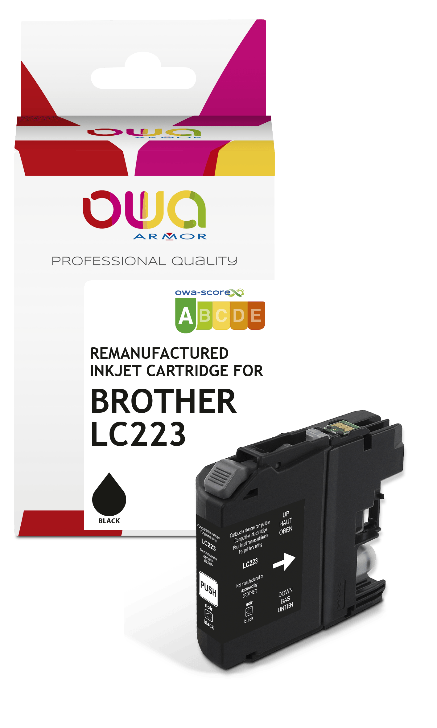 BROTHER LC223 - cartouche d'encre remanufacturée OWA pour BROTHER - Noir - Cartouchify
