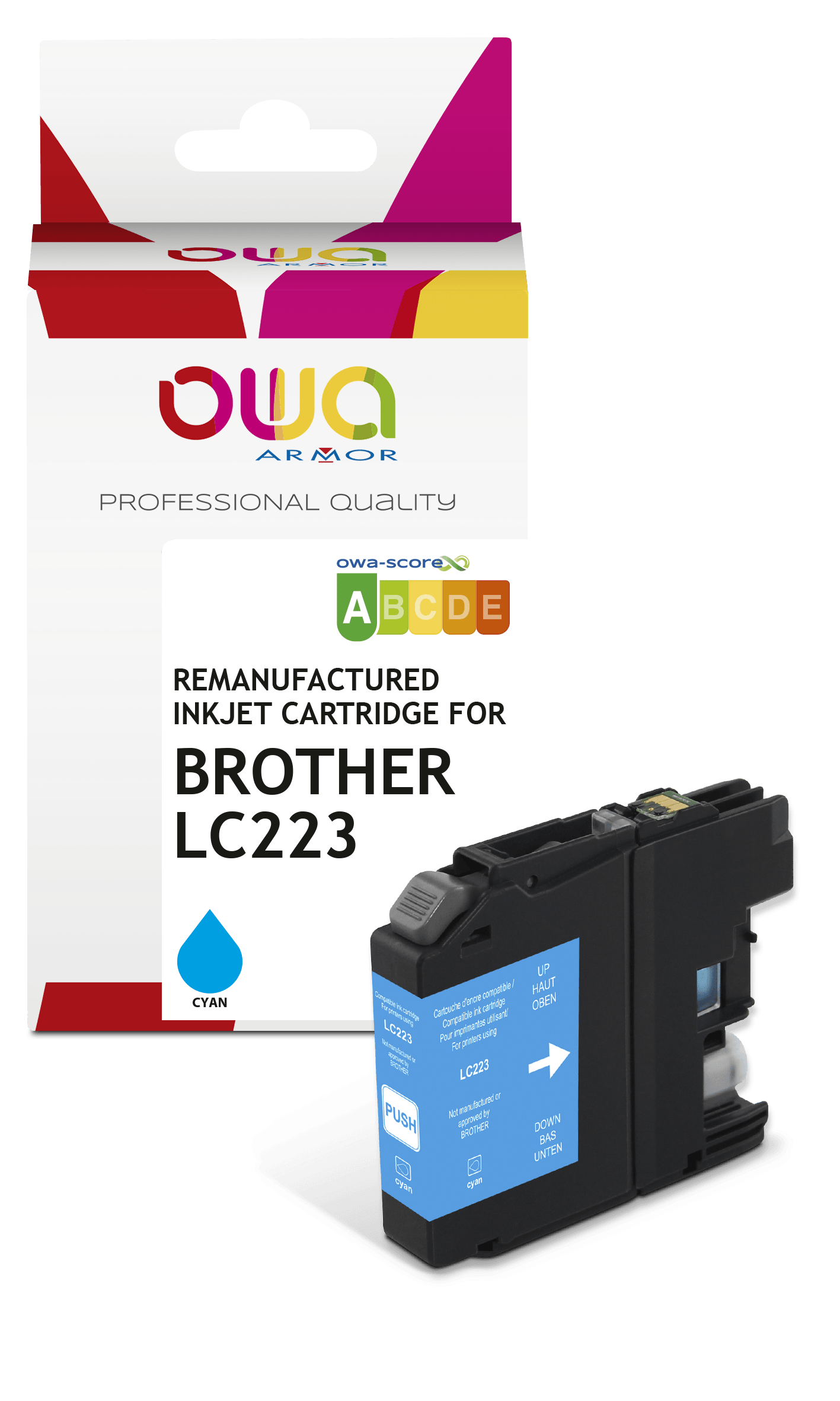 BROTHER LC223 - cartouche d'encre remanufacturée OWA pour BROTHER - Cyan - Cartouchify