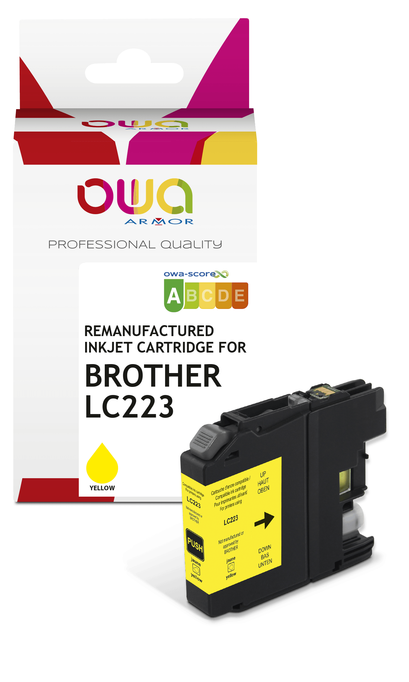 BROTHER LC223 - cartouche d'encre remanufacturée OWA pour BROTHER - Jaune - Cartouchify