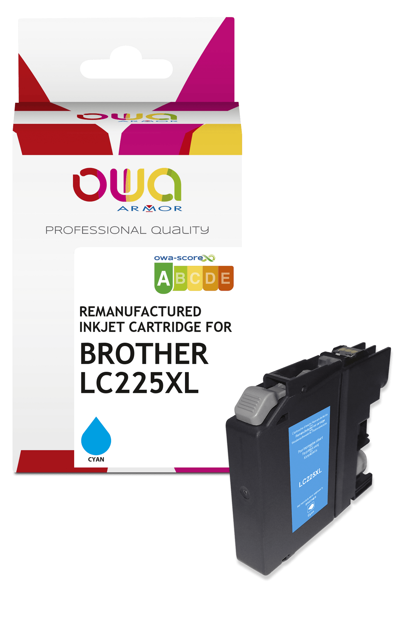BROTHER LC-225 XL - cartouche d'encre remanufacturée OWA pour BROTHER - haute capacité - Cyan - Cartouchify