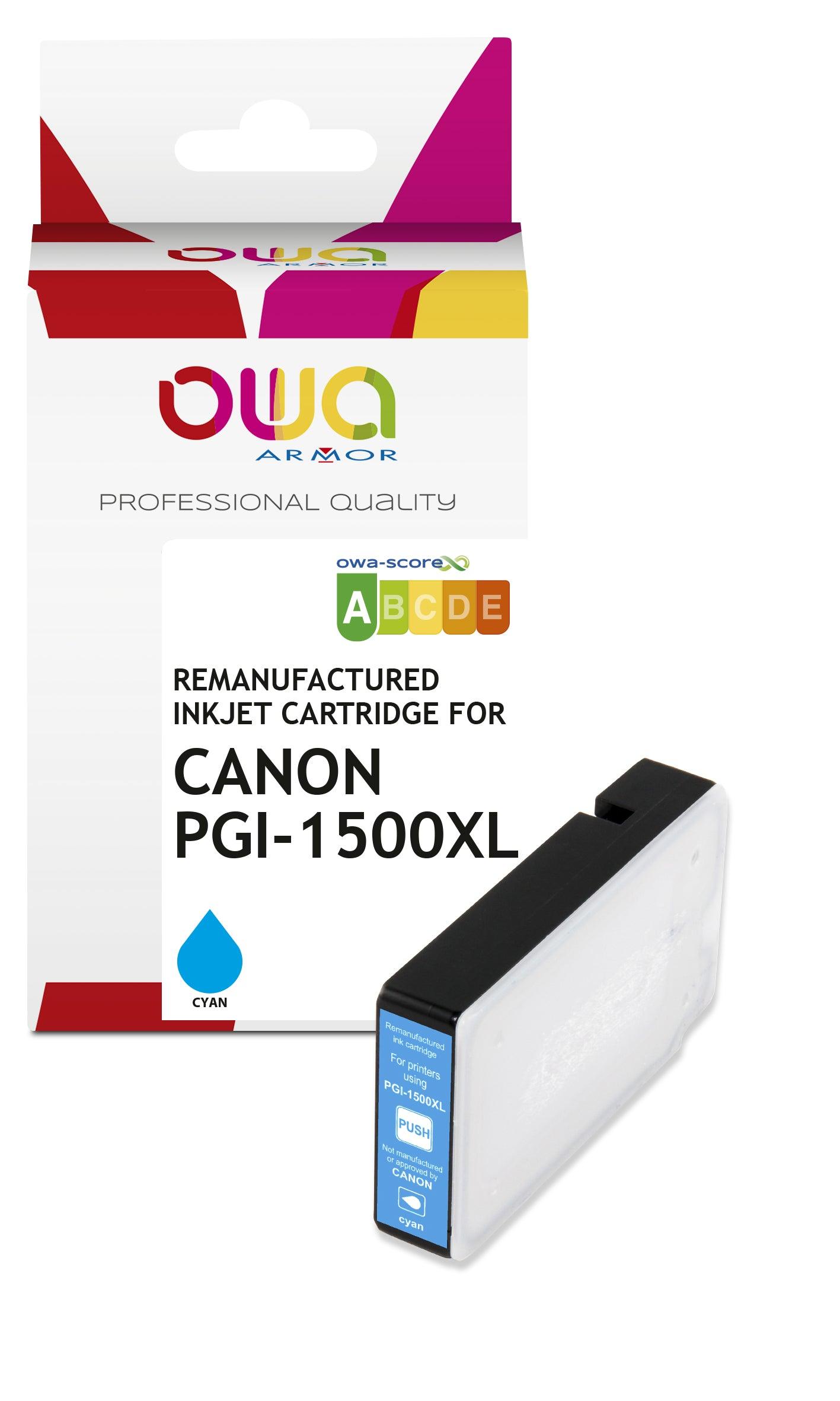 CANON PGI-1500XL - cartouche d'encre remanufacturée OWA pour CANON - haute capacité - Cyan - Cartouchify