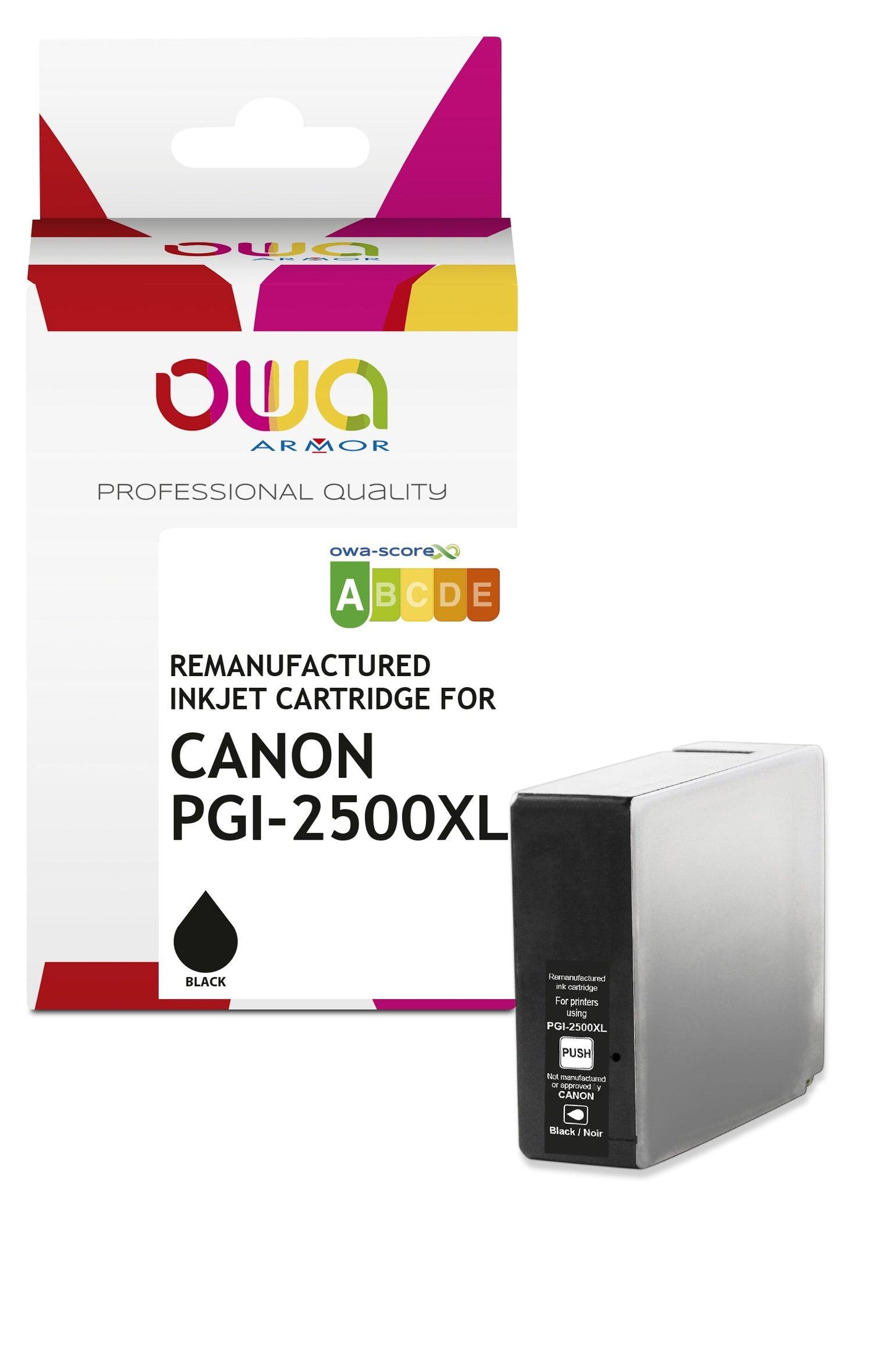 CANON PGI-2500XL - cartouche d'encre remanufacturée OWA pour CANON - haute capacité - Noir - Cartouchify