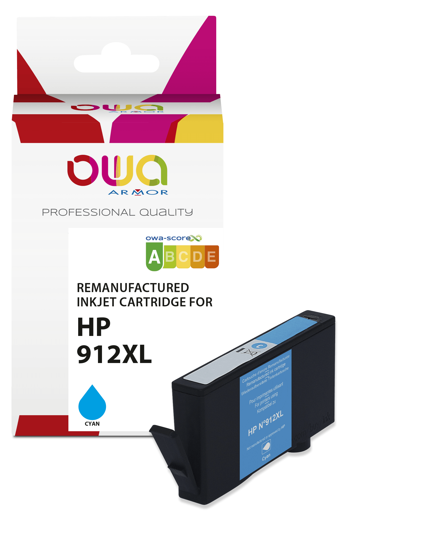 HP 912XL - cartouche d'encre remanufacturée OWA pour HP - haute capacité - Cyan - Cartouchify