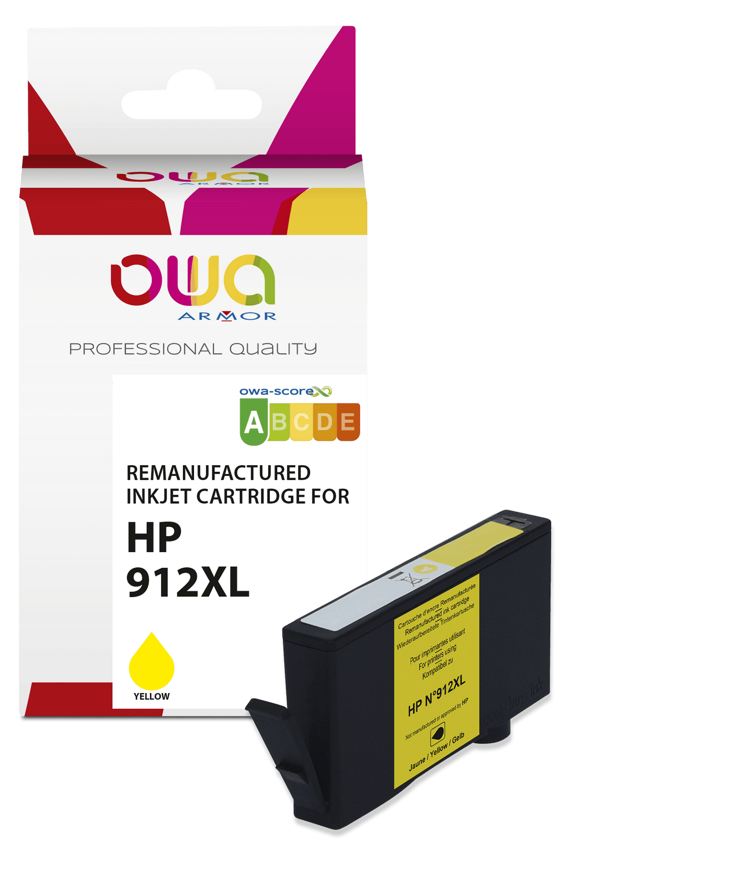 HP 912XL - cartouche d'encre remanufacturée OWA pour HP - haute capacité - Jaune - Cartouchify