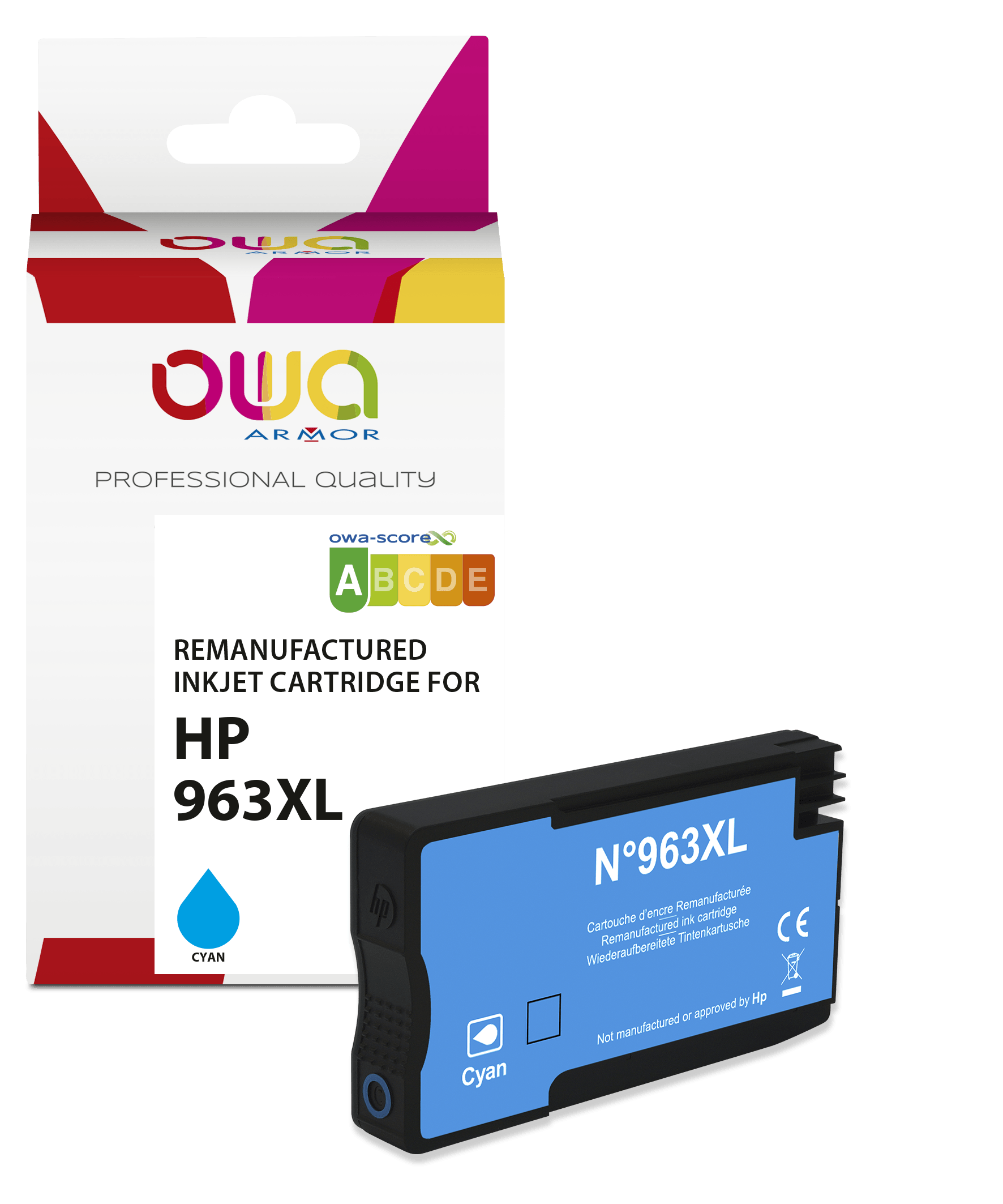 HP 963XL - cartouche d'encre remanufacturée OWA pour HP - haute capacité - Cyan - Cartouchify