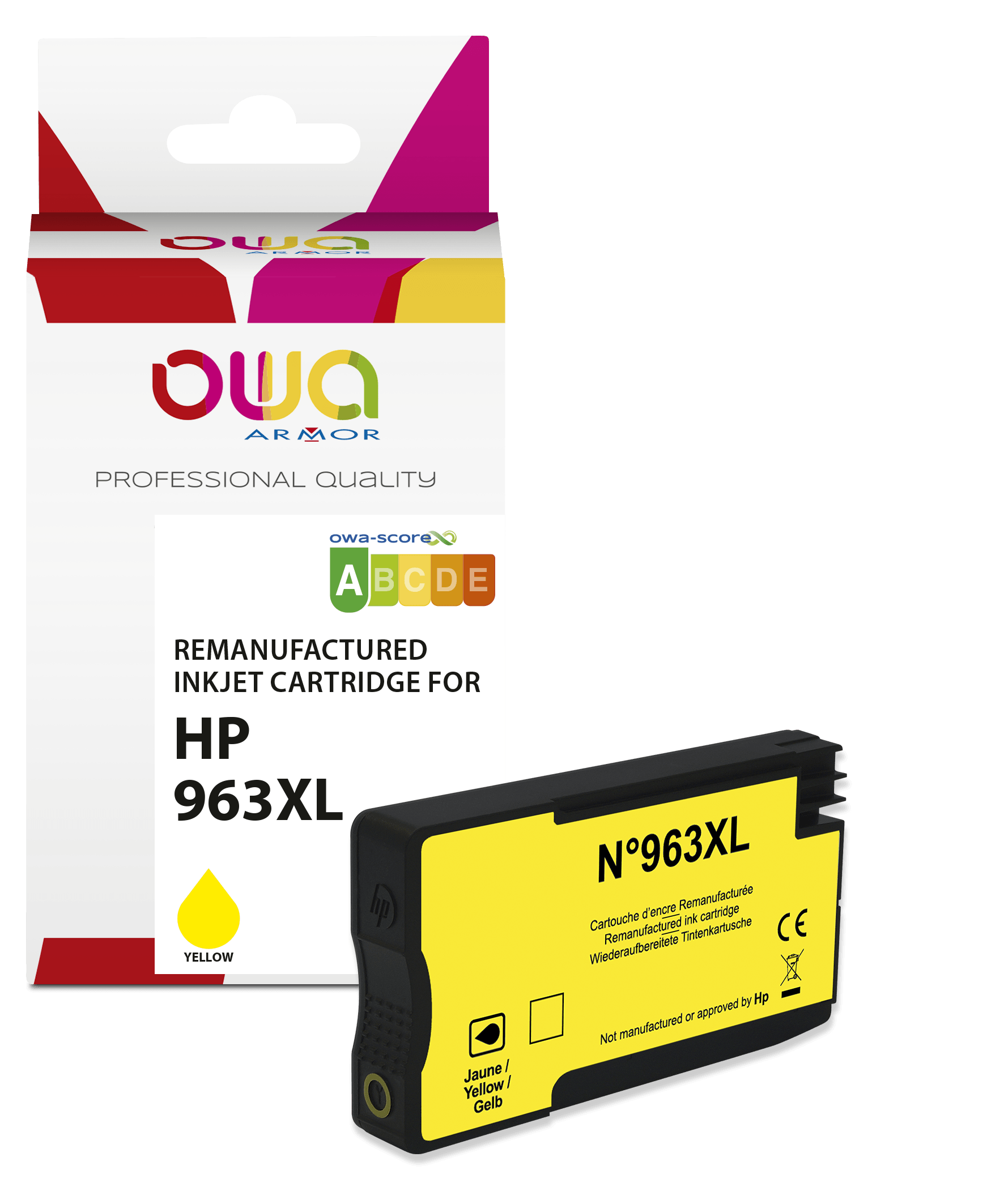 HP 963XL - cartouche d'encre remanufacturée OWA pour HP - haute capacité - Jaune - Cartouchify