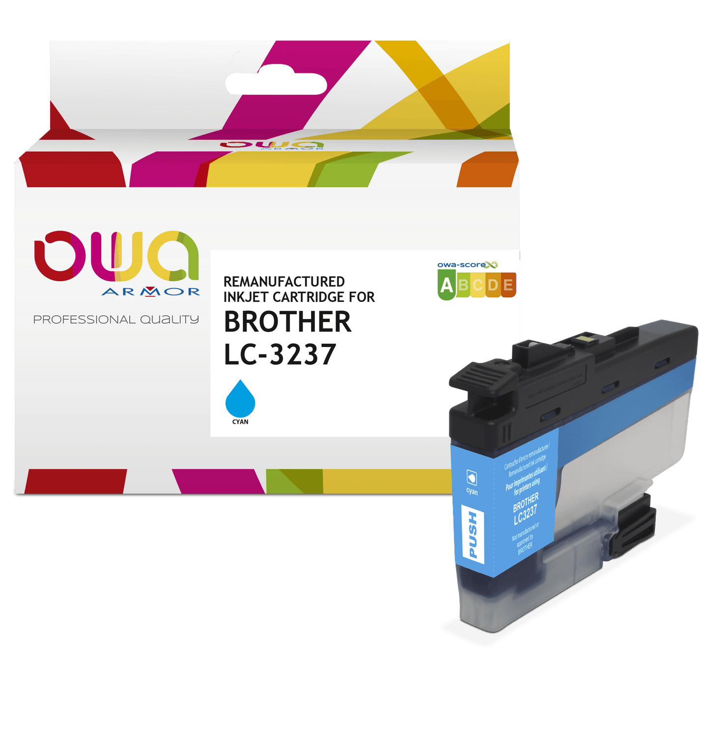 BROTHER LC3237 - cartouche d'encre remanufacturée OWA pour BROTHER - Cyan - Cartouchify