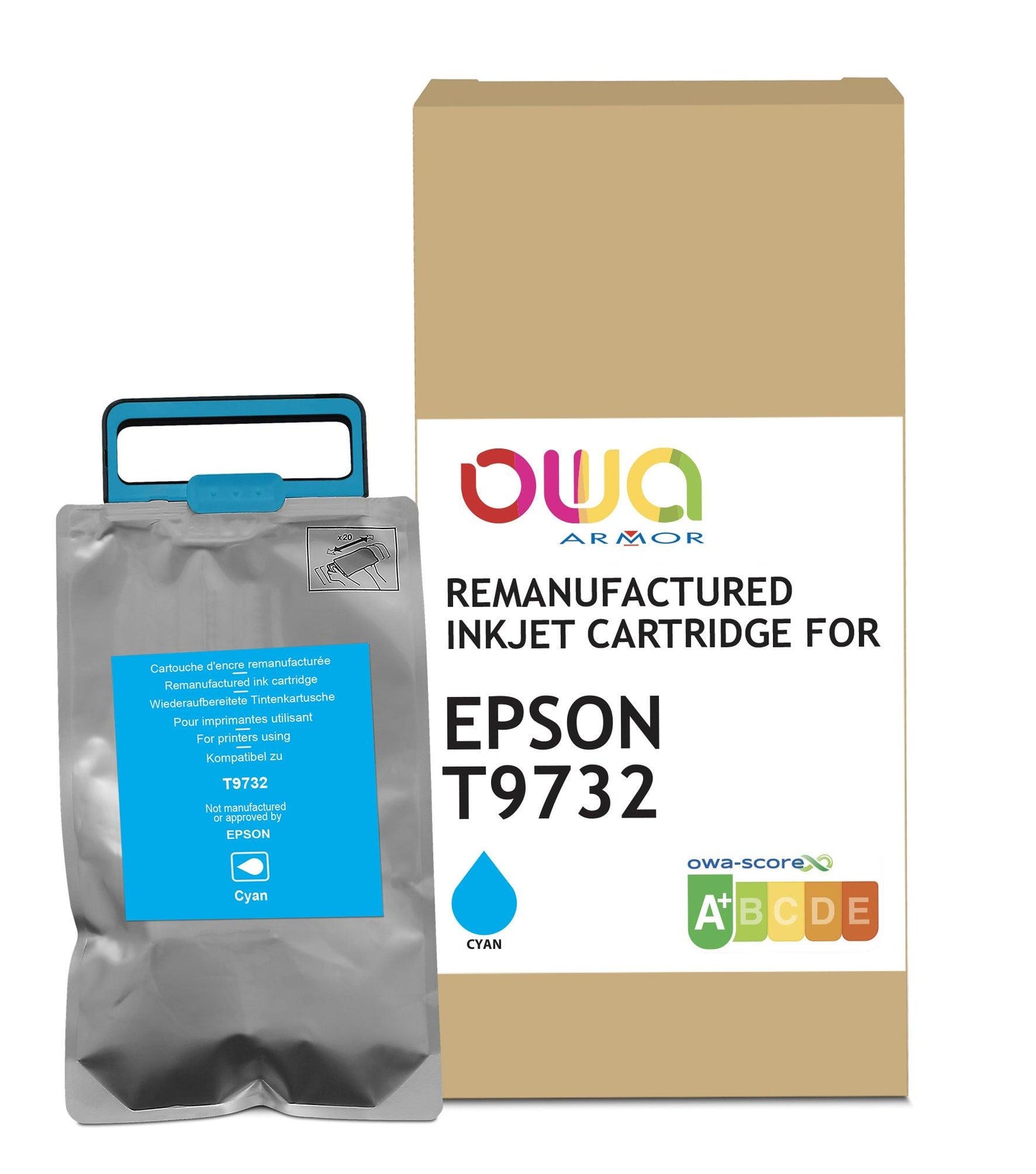 EPSON T9732 - cartouche d'encre remanufacturée OWA pour EPSON - Cyan - Cartouchify