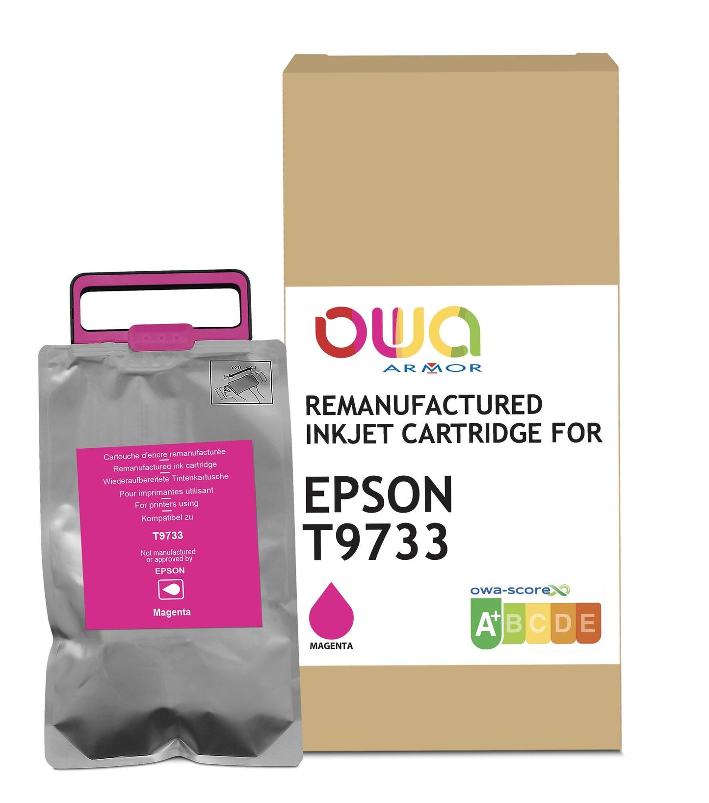 EPSON T9733 - cartouche d'encre remanufacturée OWA pour EPSON - Magenta - Cartouchify
